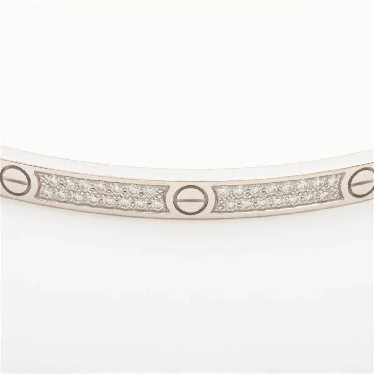 Love SM Pave Diamond Bracelet 750 (WG) 18.3g 17 IXJ790 Small stone chips and — view 3