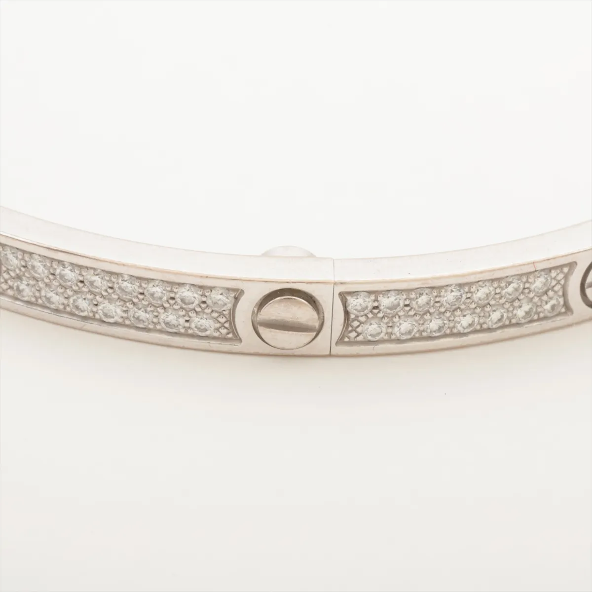 Love SM Pave Diamond Bracelet 750 (WG) 18.3g 17 IXJ790 Small stone chips and — view 5