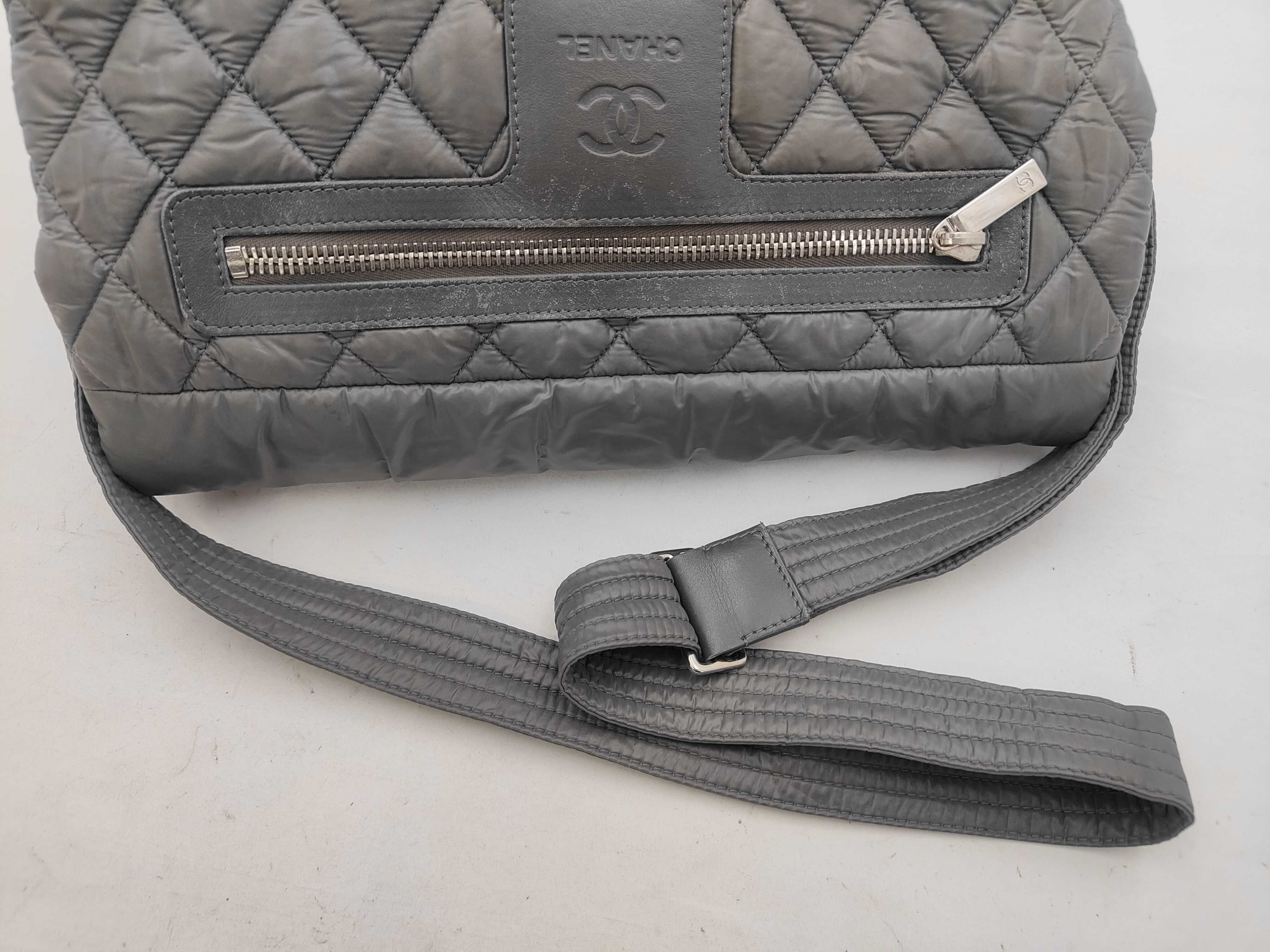 Coco Coon Nylon Shoulder Bag, Gray — view 3