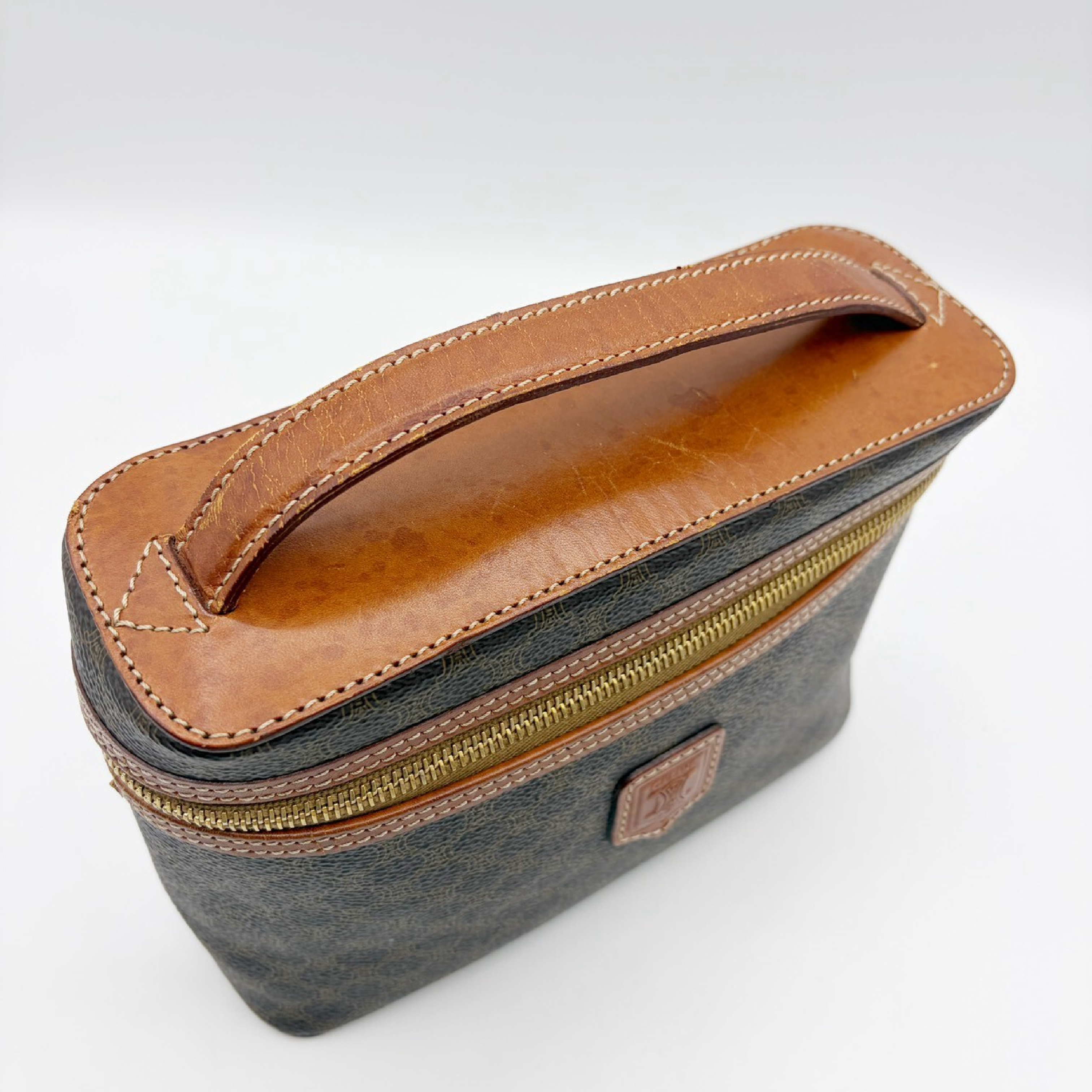 Macadam PVC Leather Vanity Handbag Brown Vanity Bag — view 6
