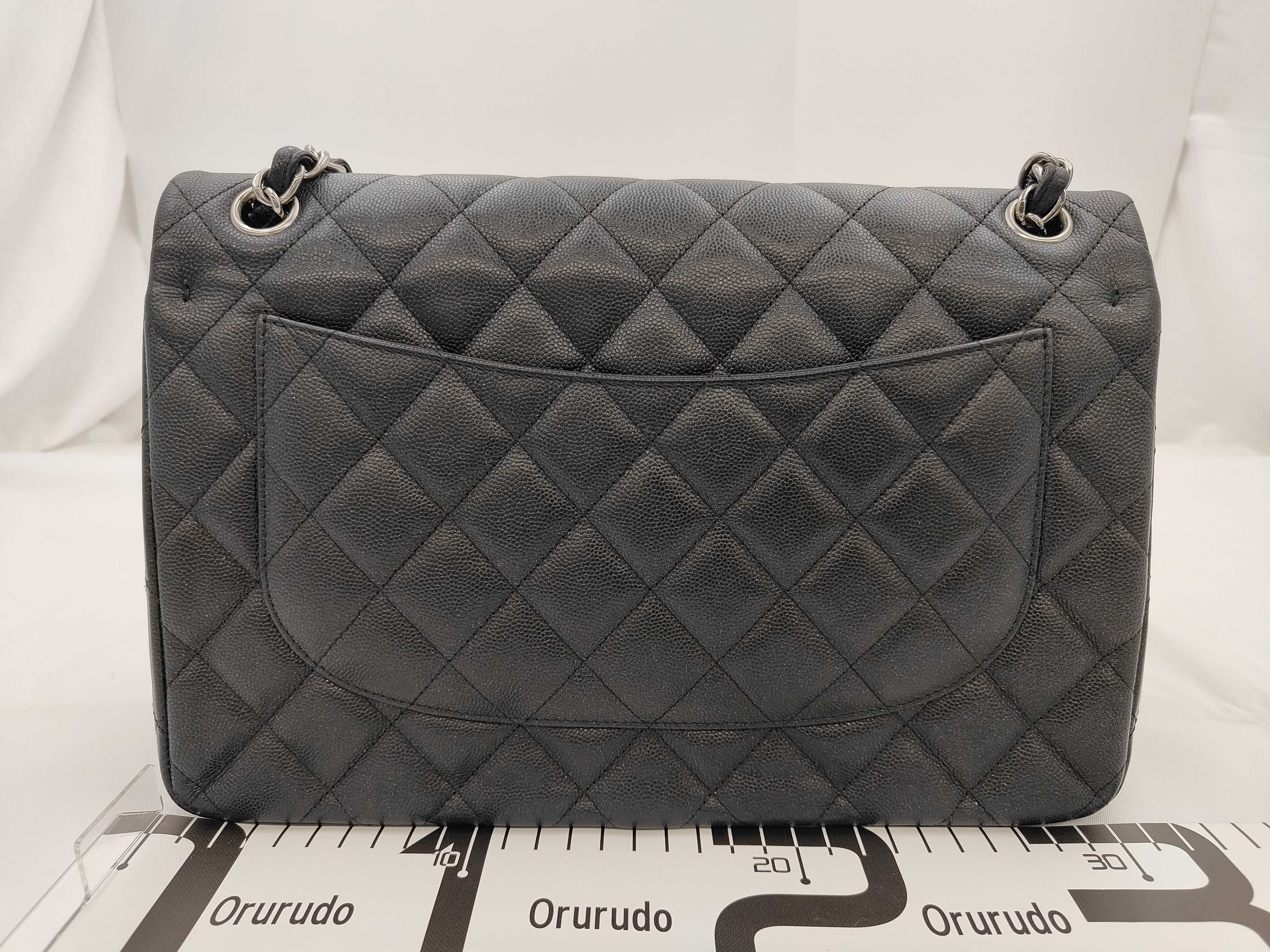 Matelassé 30 Chain Shoulder Bag, Double Flap, Caviar Leather, Black Shoulder Bag — view 2