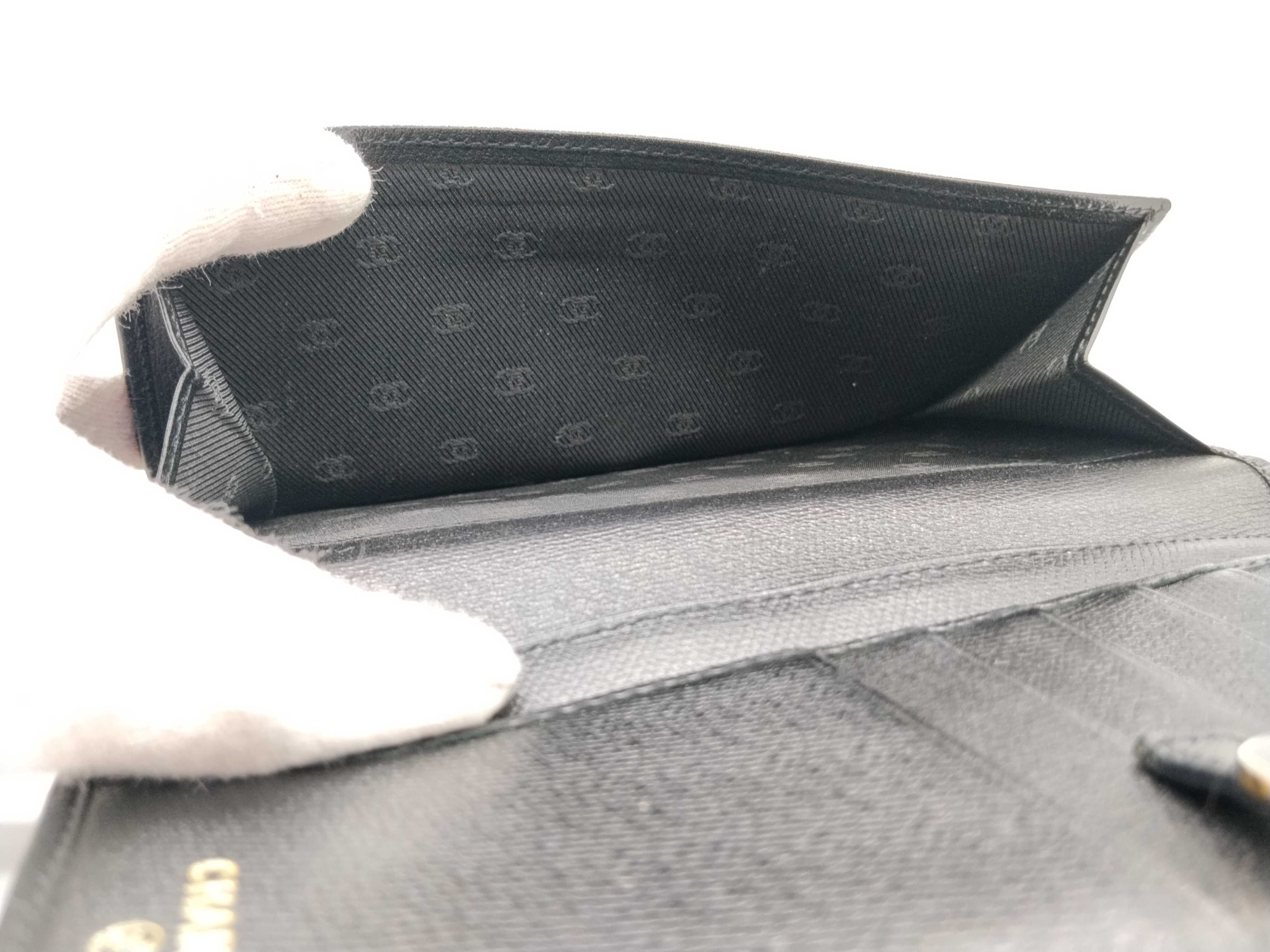 Coco Button Double Snap Long Wallet, Black — view 11