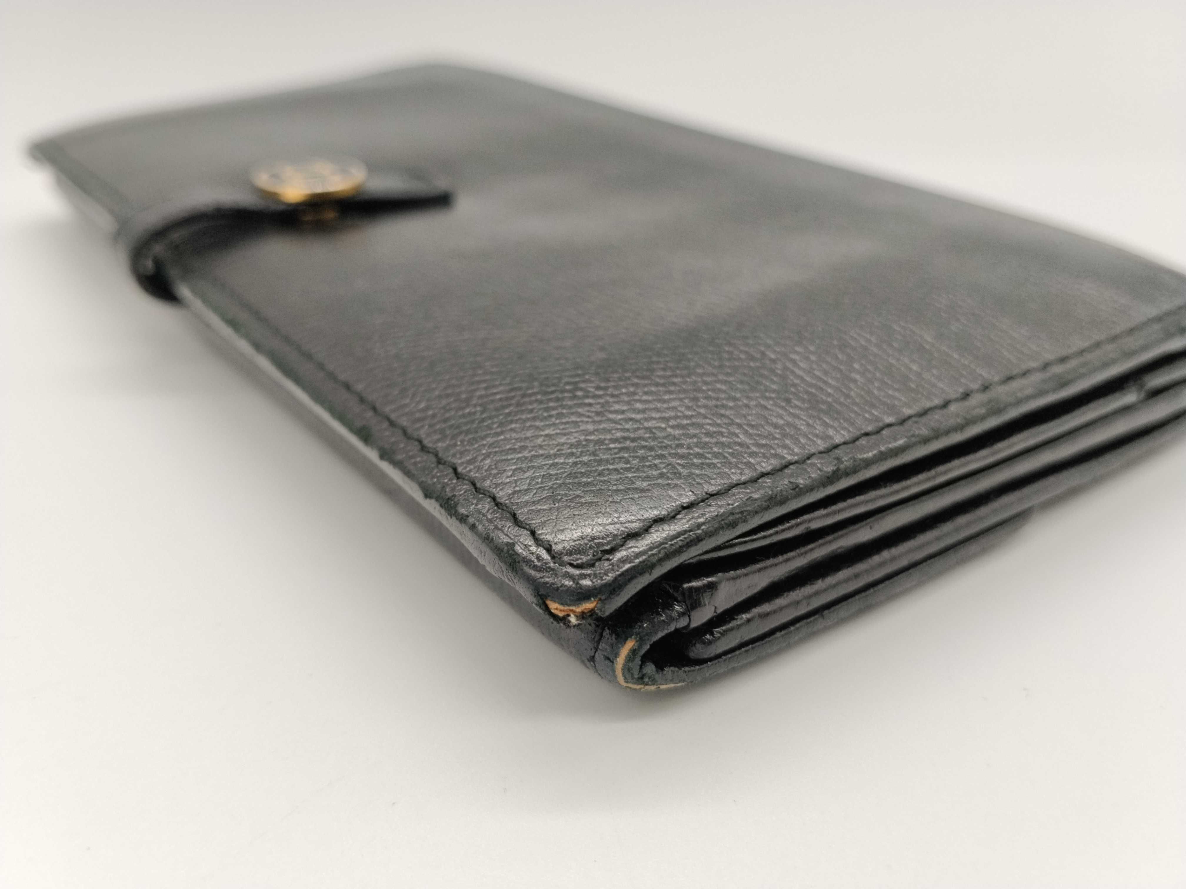 Coco Button Double Snap Long Wallet, Black — view 3