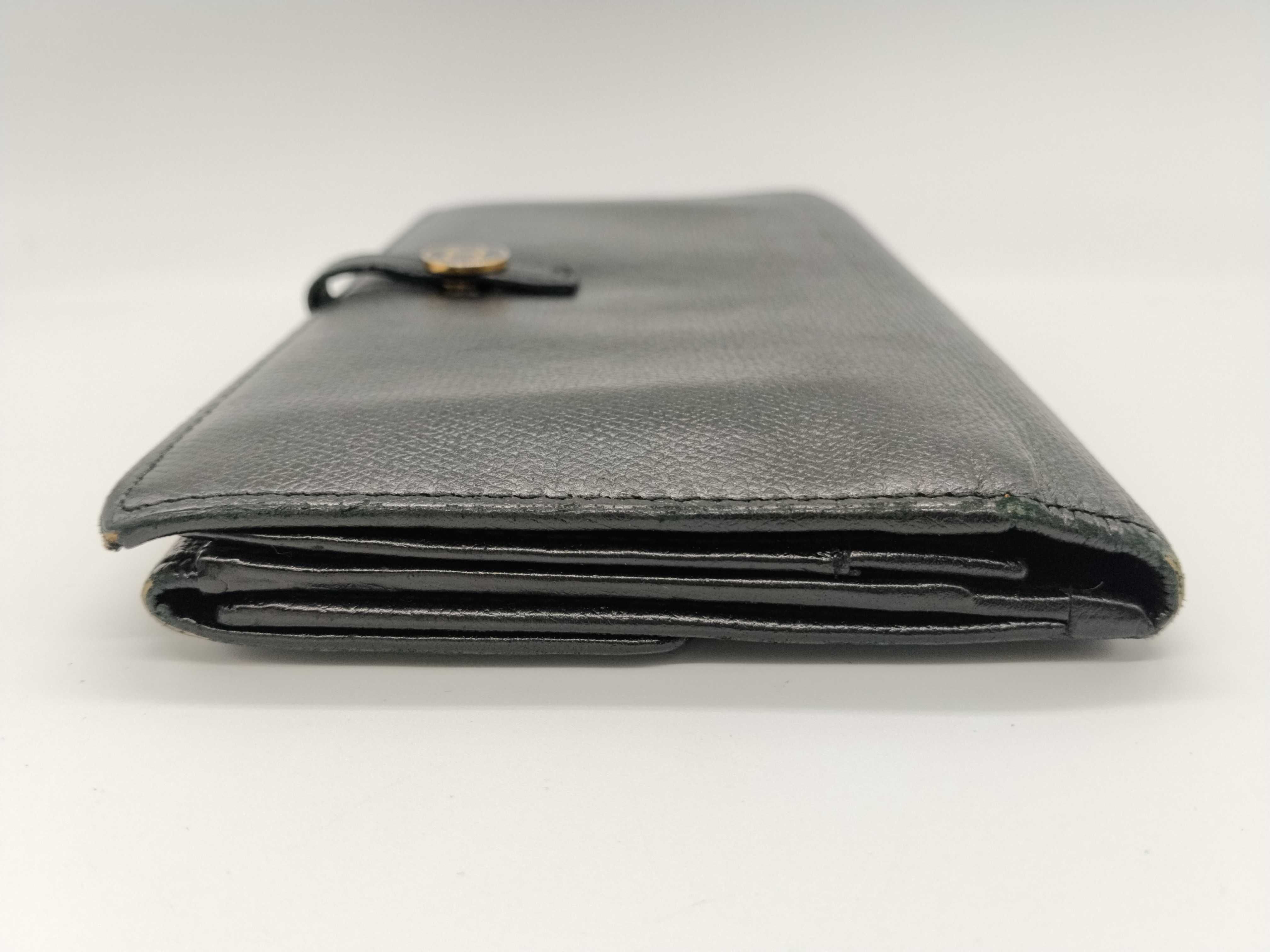 Coco Button Double Snap Long Wallet, Black — view 4