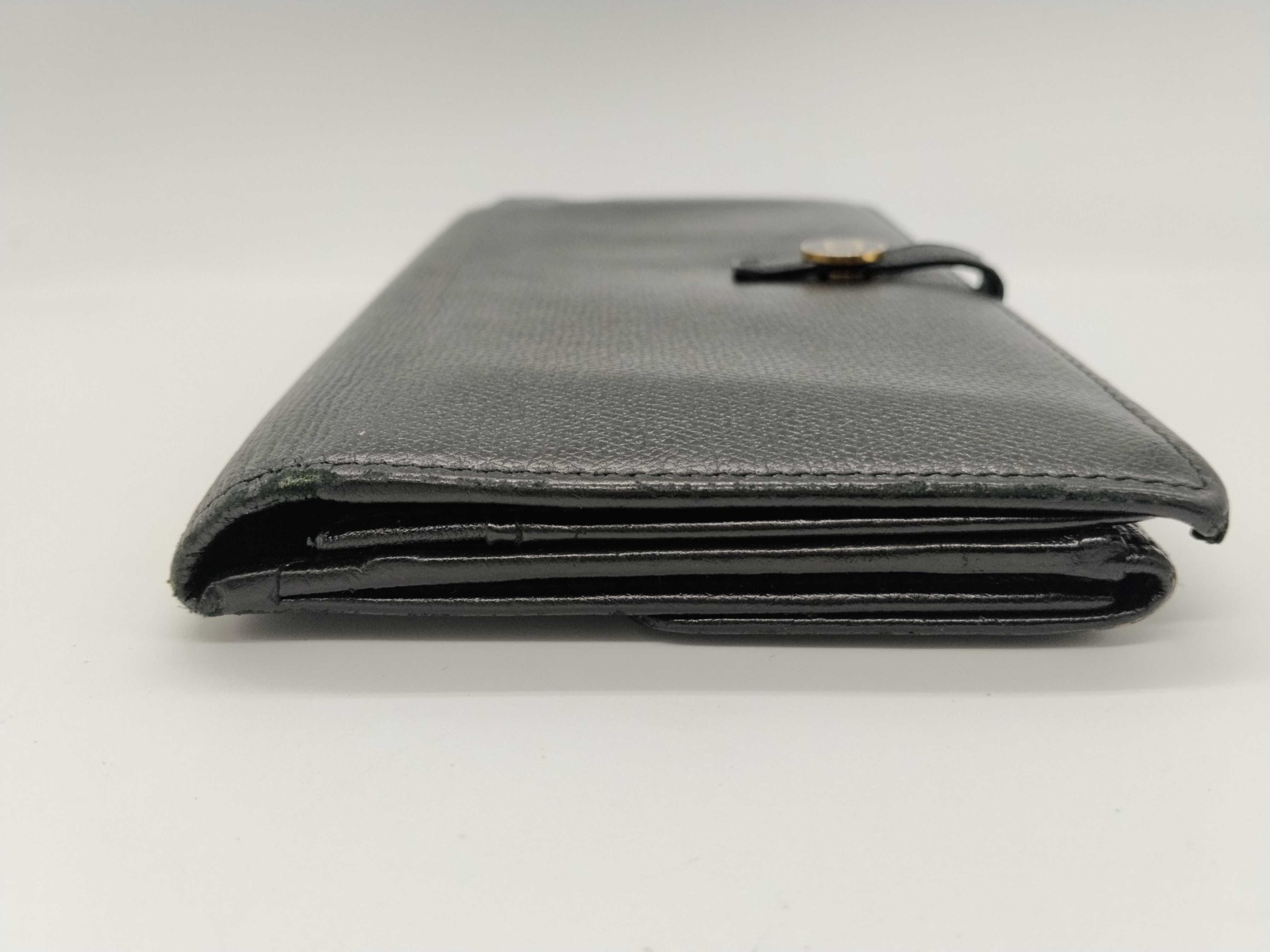Coco Button Double Snap Long Wallet, Black — view 6