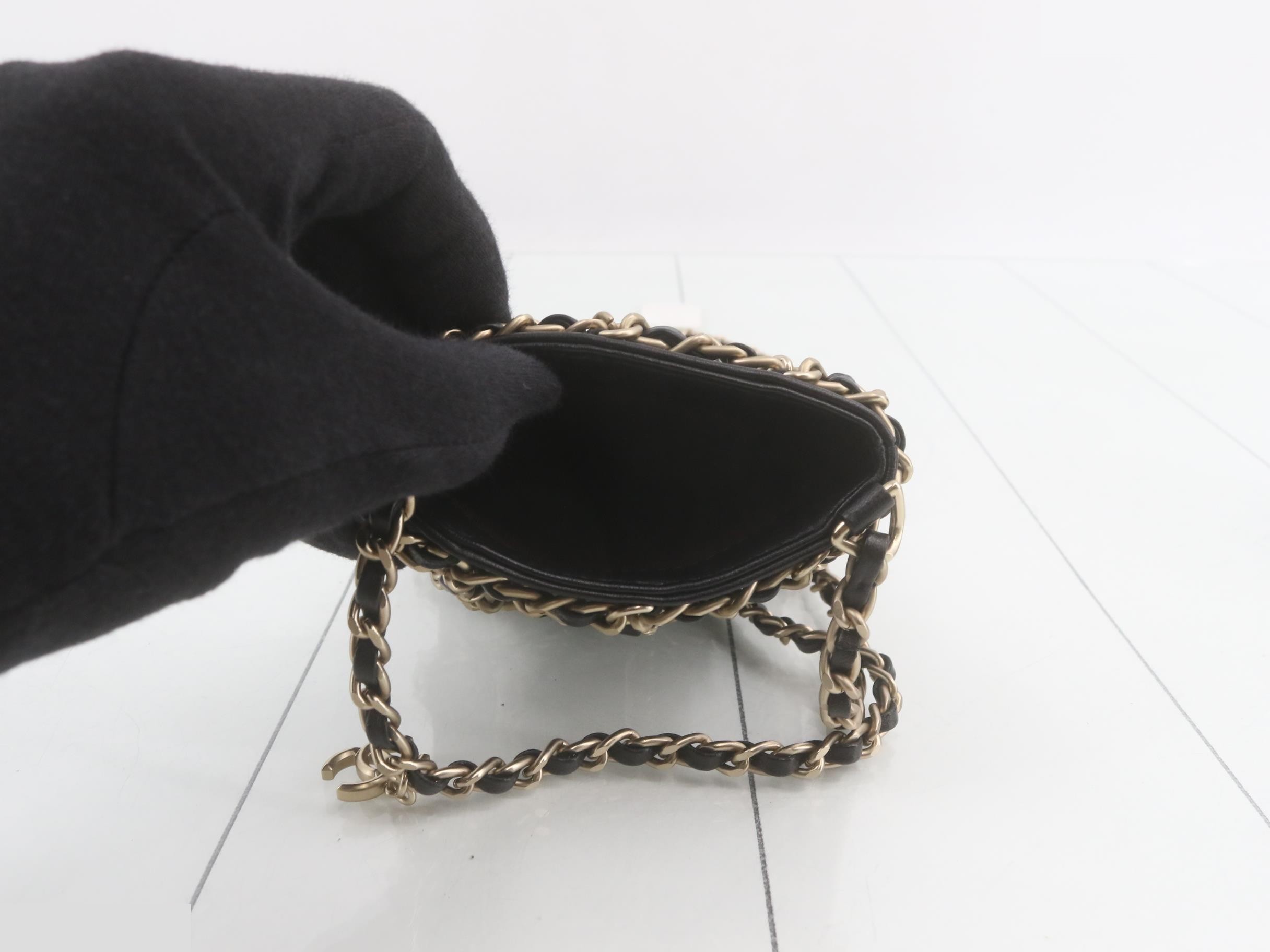 Leather Chain Phone Case, Black — view 4