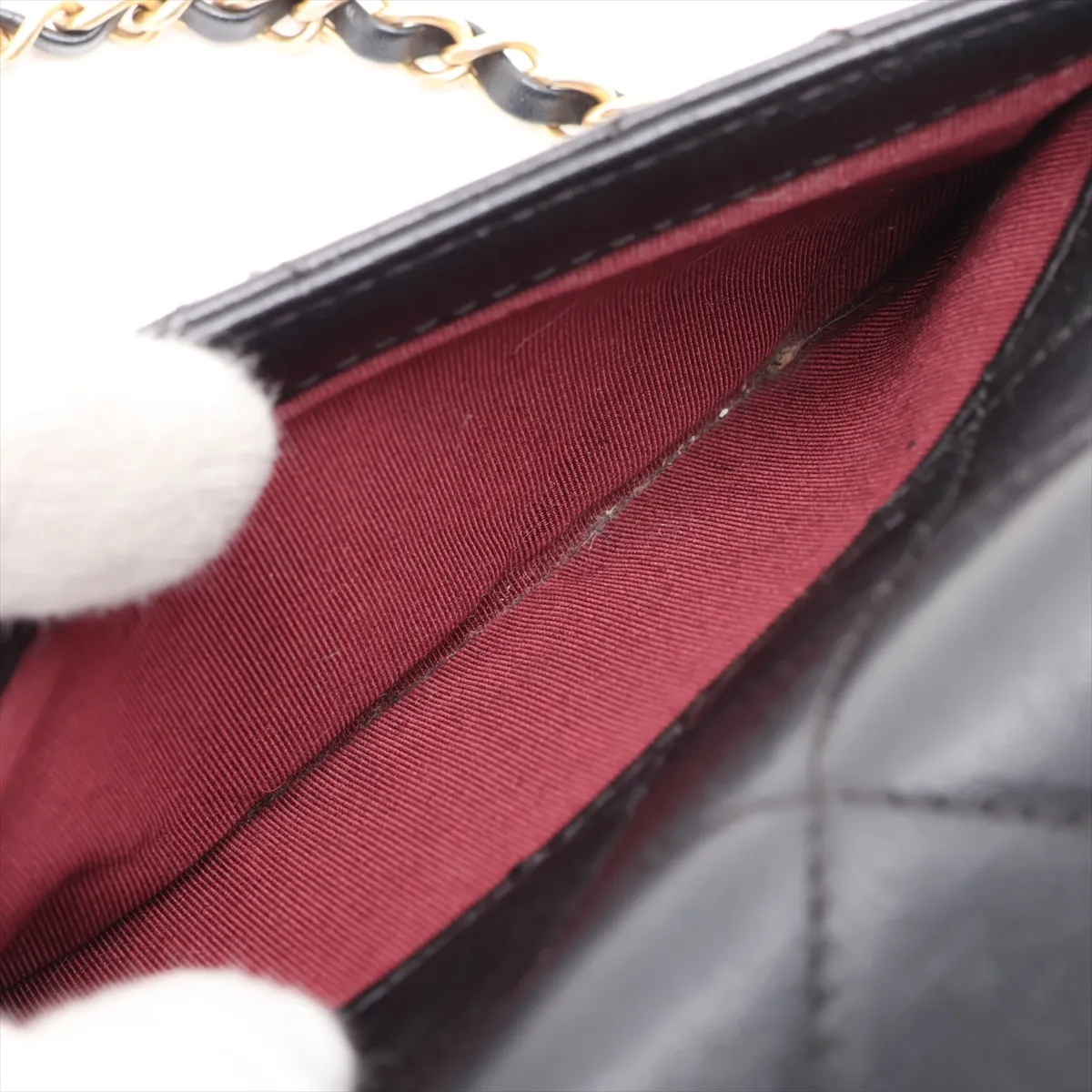 Matelassé Lambskin 2-Way Shoulder Bag, Black with Gold Hardware, 28533502 (Serial Number 28) — view 11