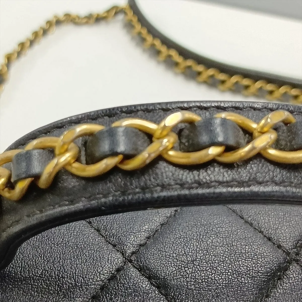 Matelassé Lambskin 2-Way Shoulder Bag, Black with Gold Hardware, 28533502 (Serial Number 28) — view 14