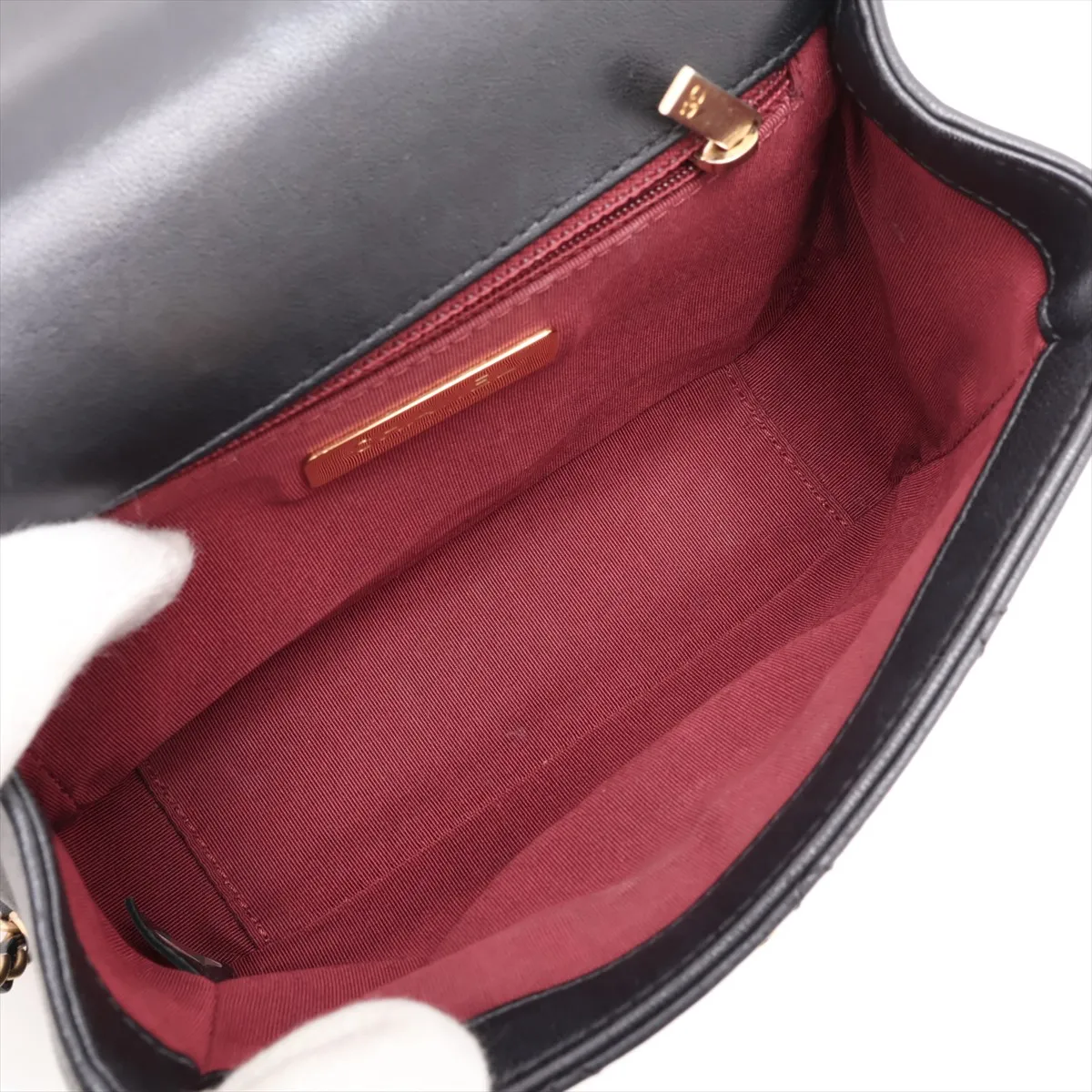 Matelassé Lambskin 2-Way Shoulder Bag, Black with Gold Hardware, 28533502 (Serial Number 28) — view 8