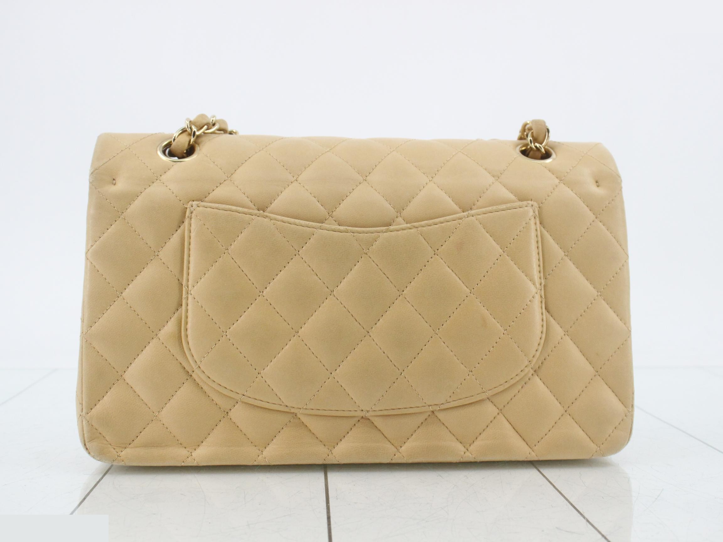 Matelassé 25 Double Flap Lambskin Chain Shoulder Bag, Beige, Series 8 — view 2