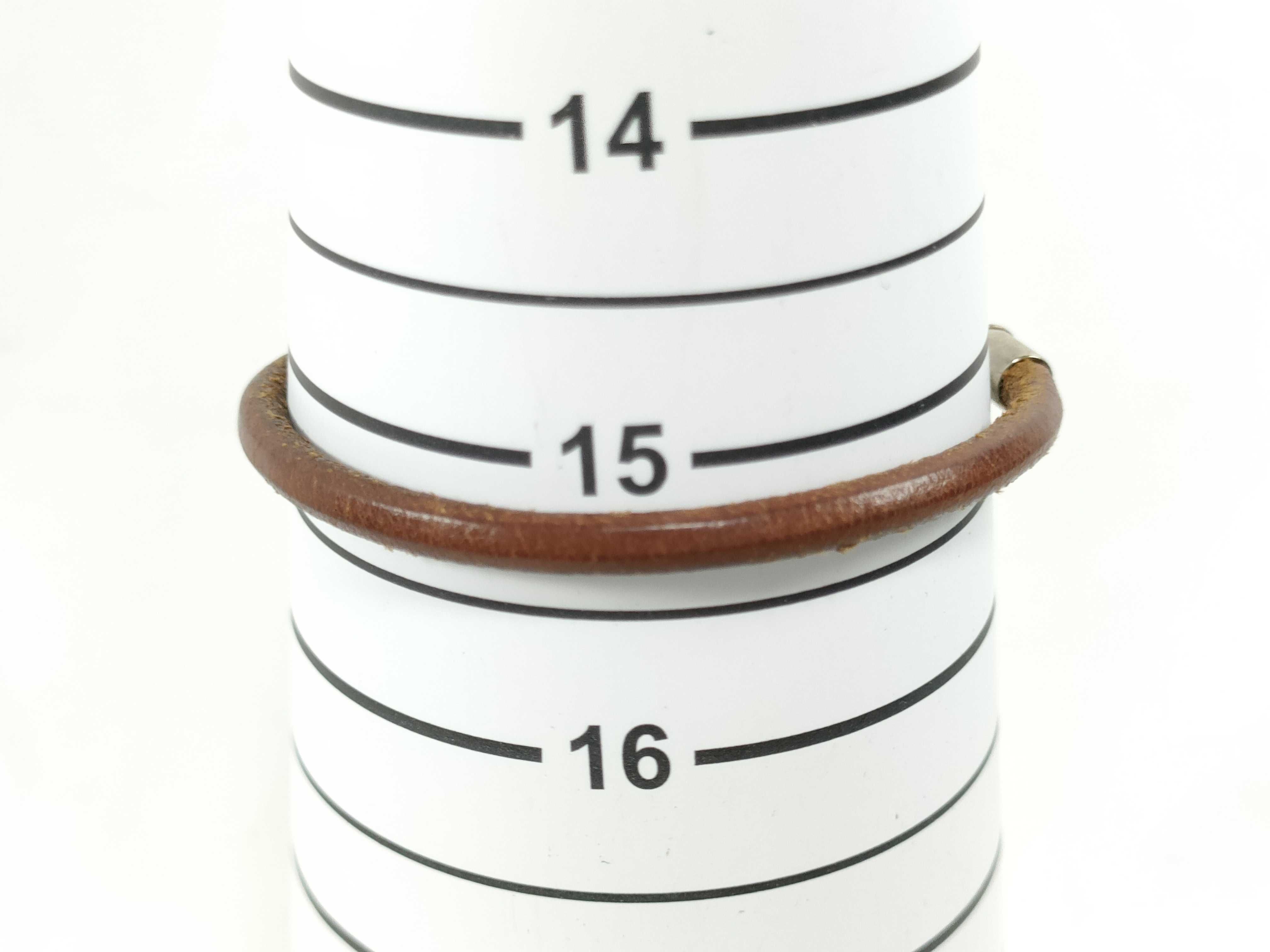 Jumbo Leather Brown Silver Hardware Bracelet Bracelet/Bangle — view 7
