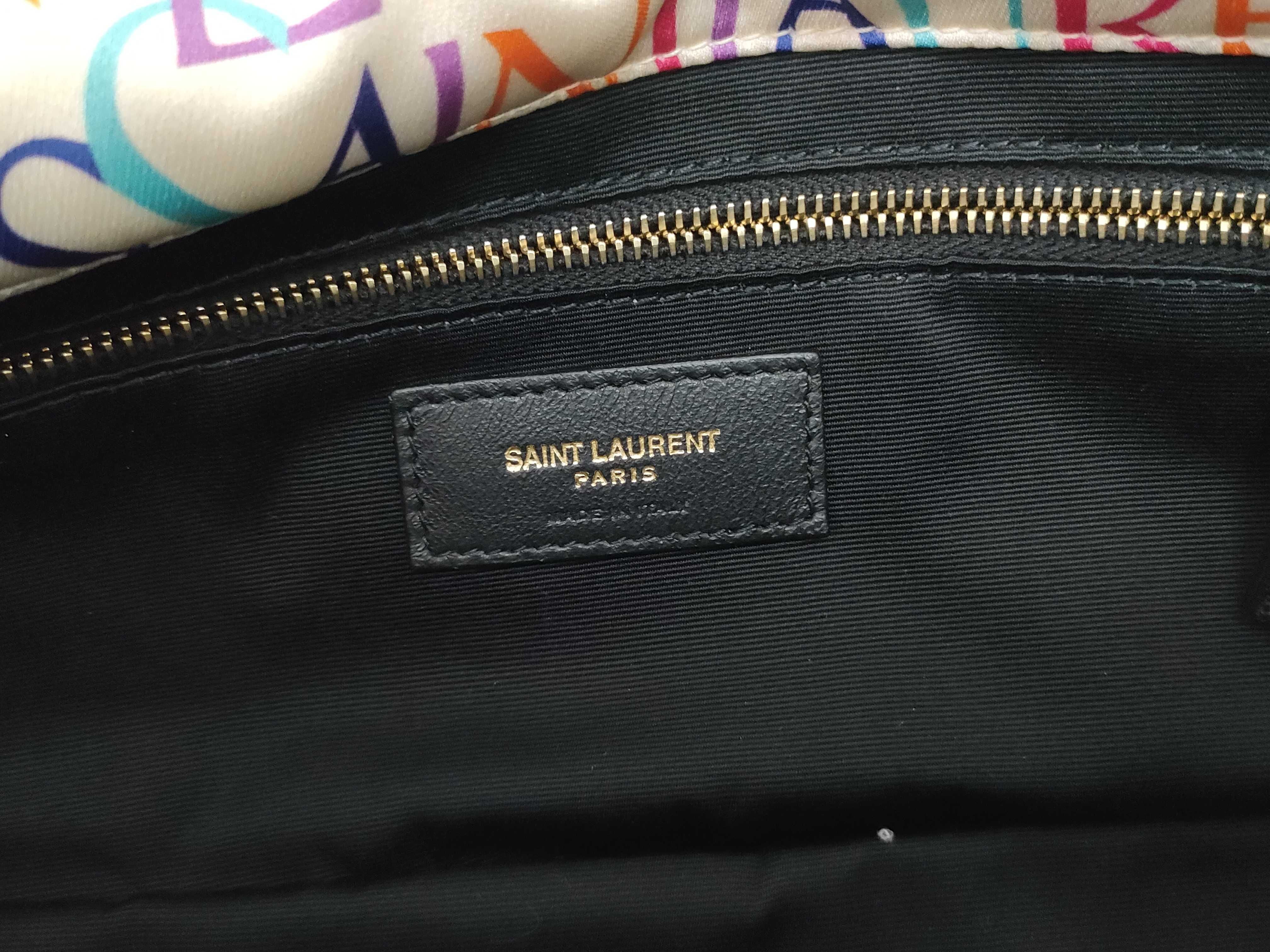 White x Multicolor Logo Print Calf Leather Shoulder Bag — view 11