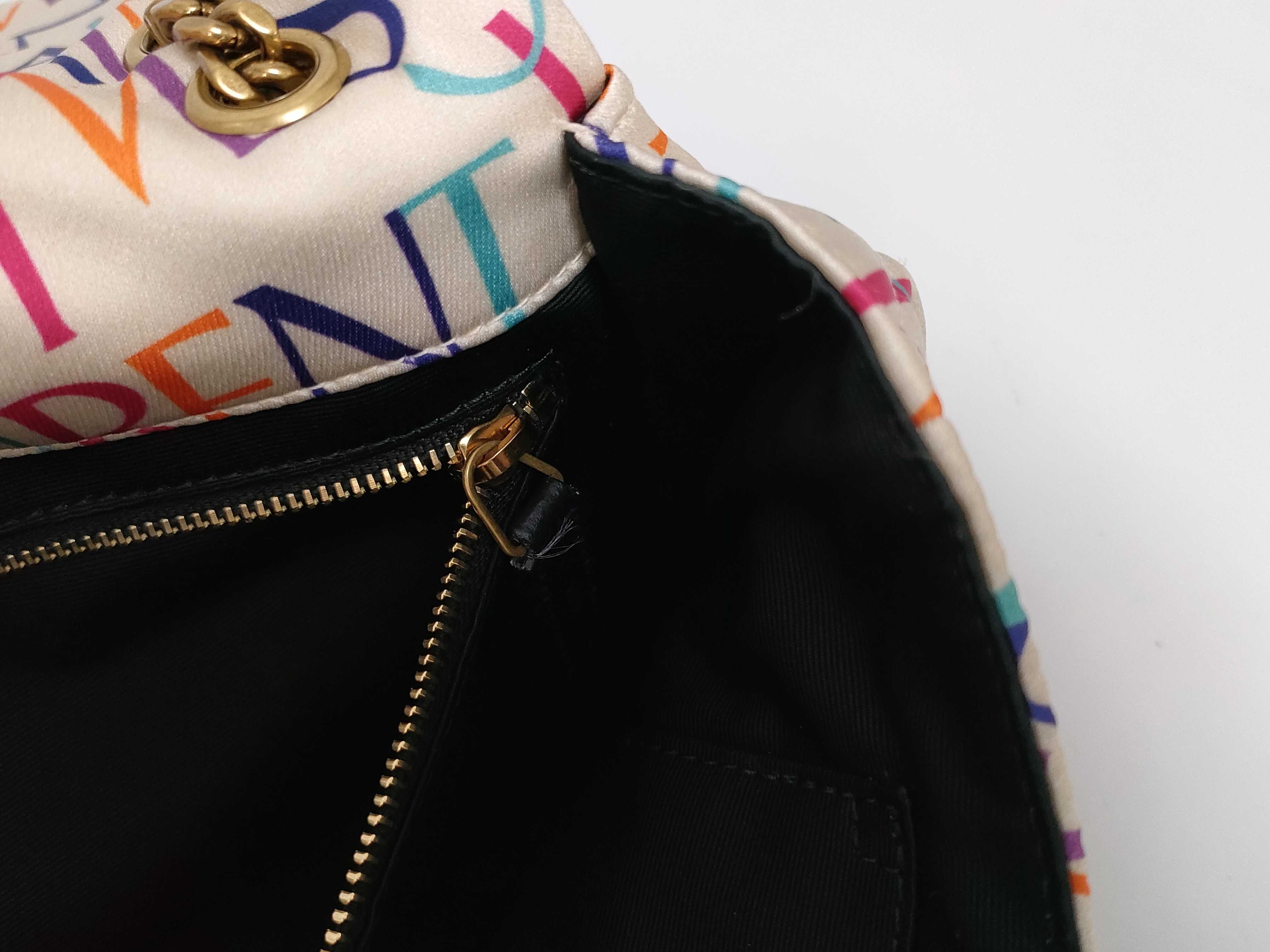 White x Multicolor Logo Print Calf Leather Shoulder Bag — view 13