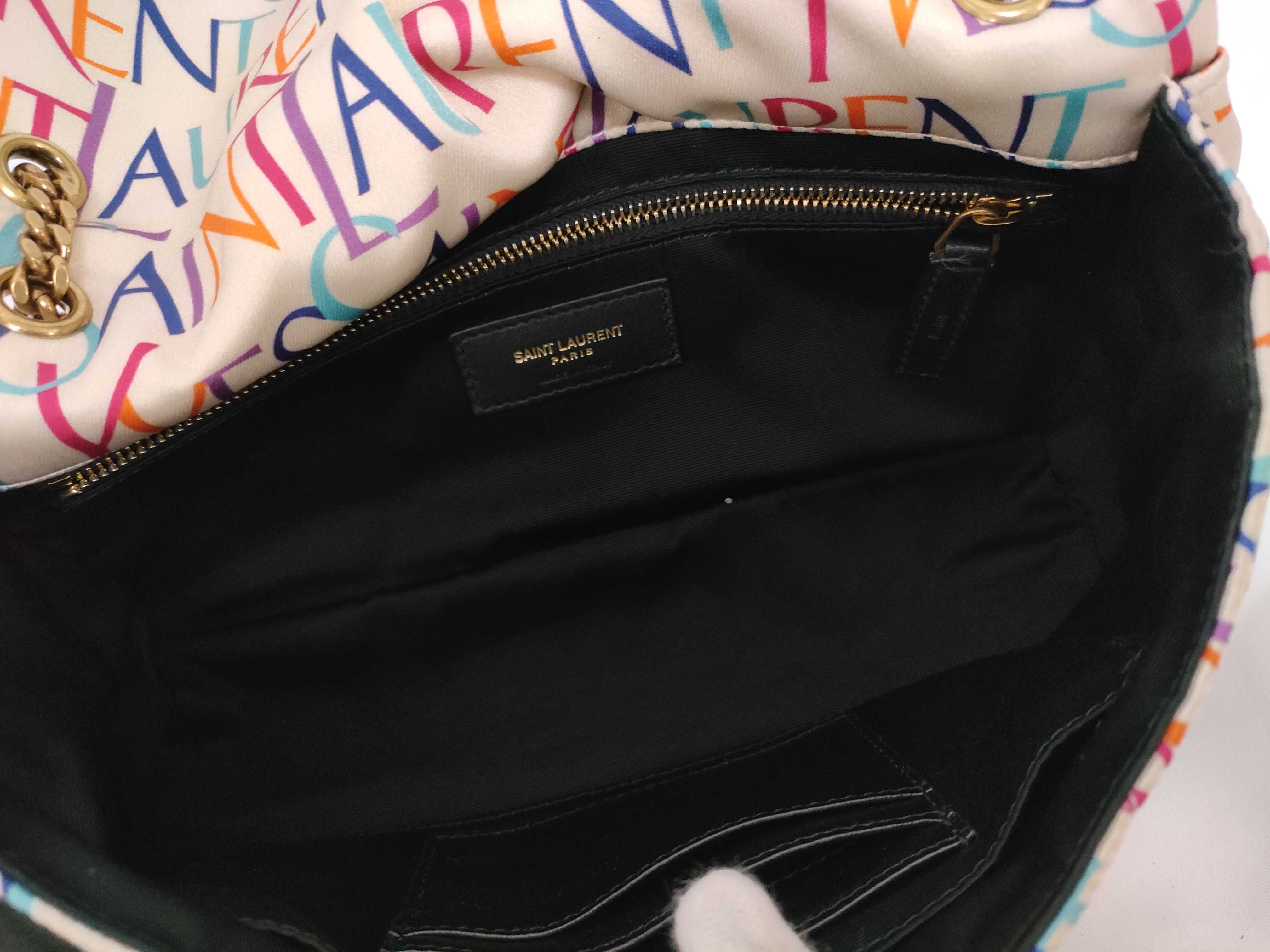 White x Multicolor Logo Print Calf Leather Shoulder Bag — view 10