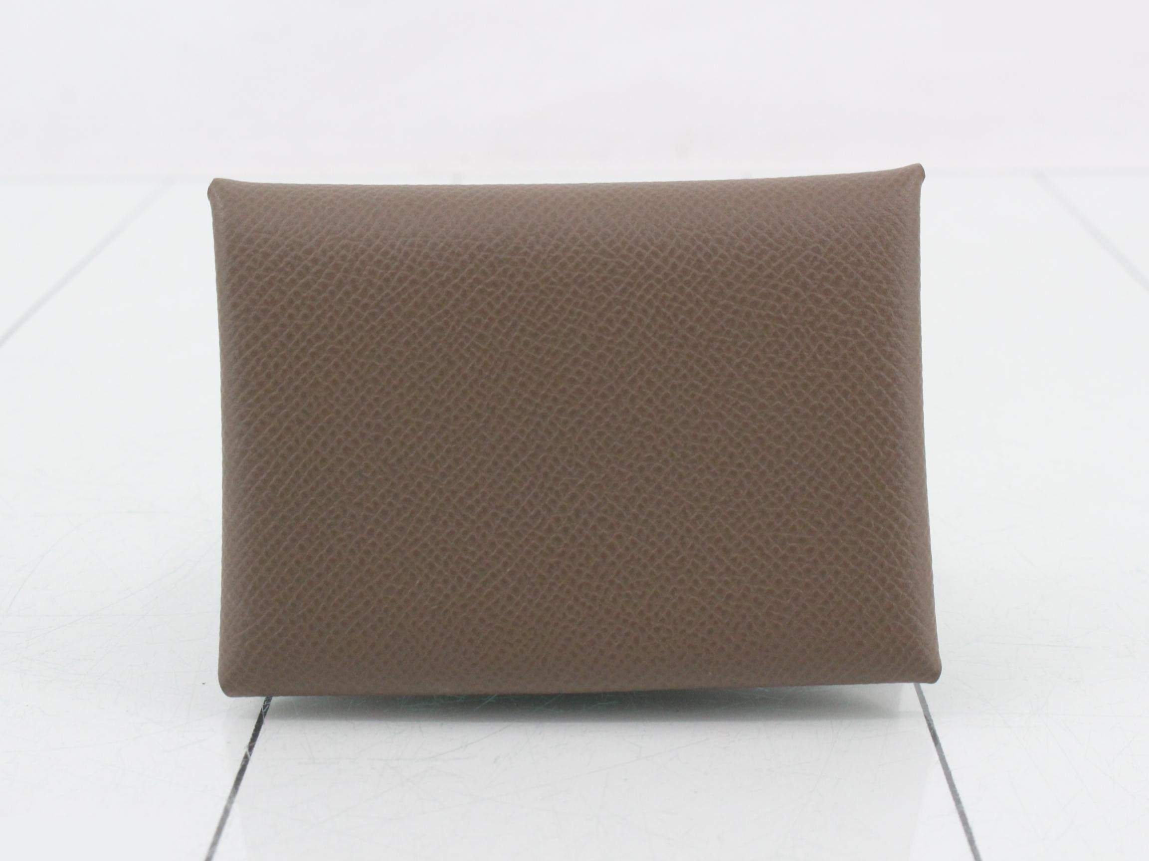 Calvi Duo Coin Card Case, Epsom Leather/Etoupe, G Stamp, Unused — view 2