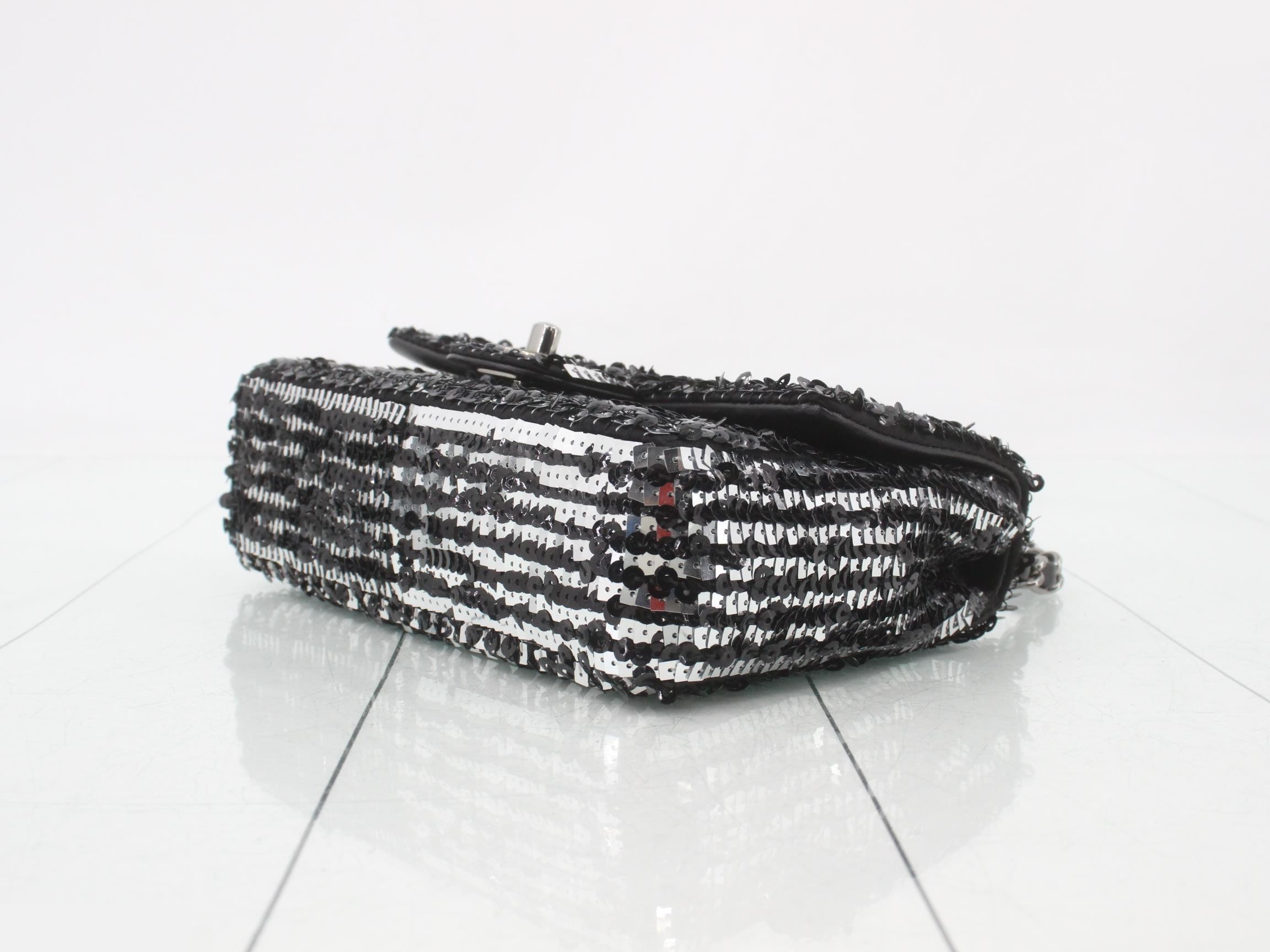 sequined mini matelassé chain shoulder bag — view 6