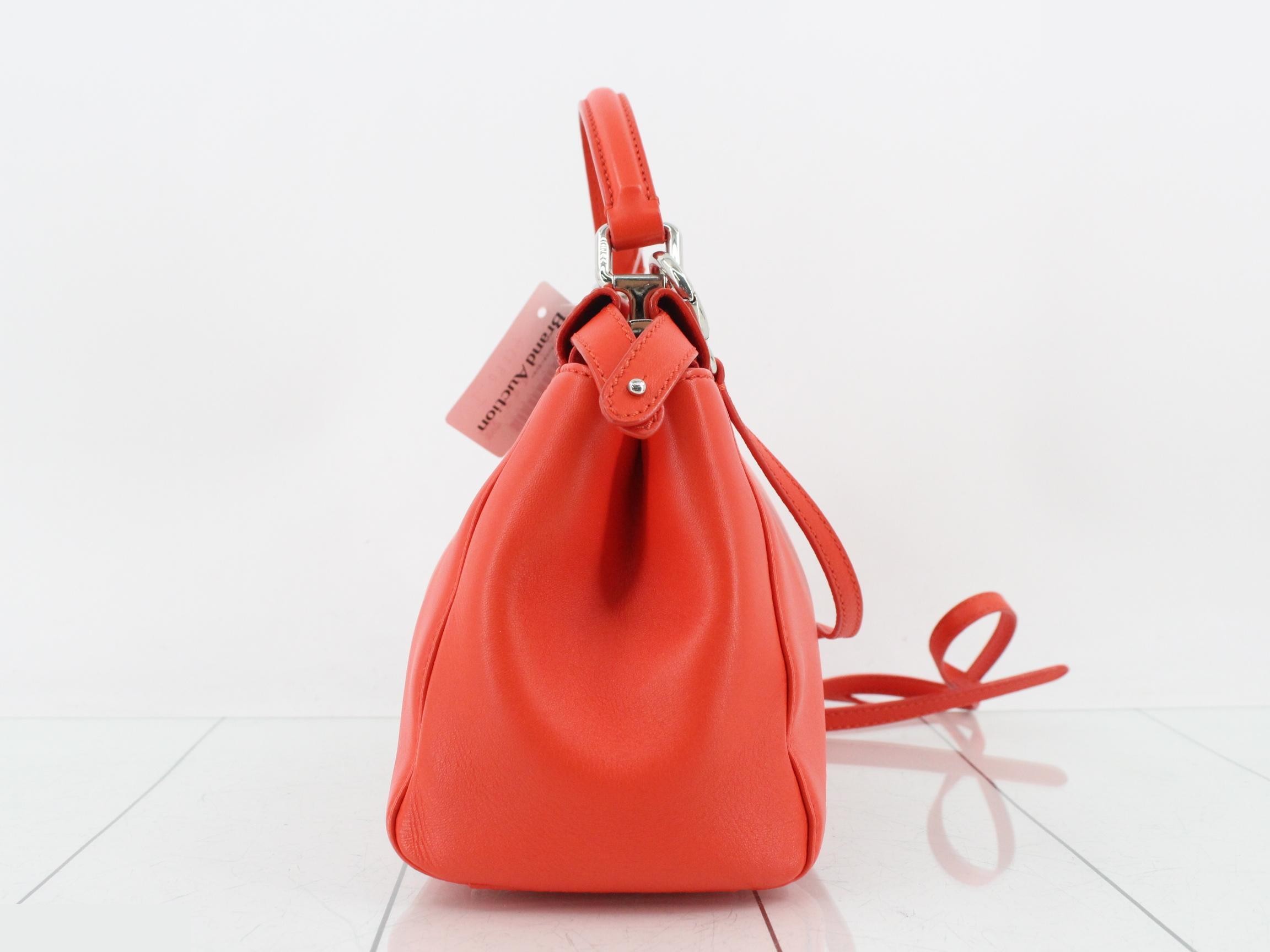Selleria Peekaboo Leather 2-Way Handbag, Orange, 8BN244 — view 4