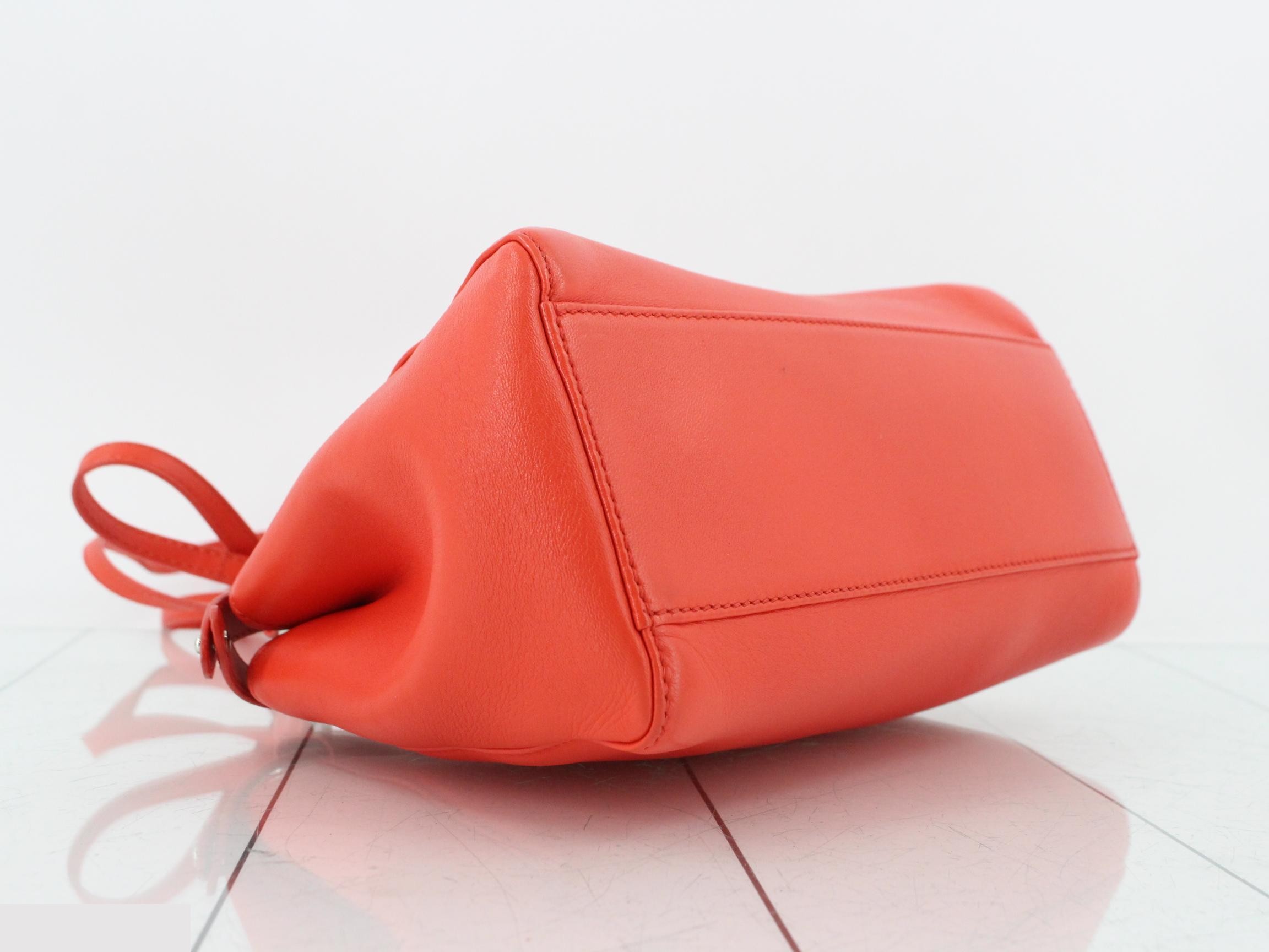 Selleria Peekaboo Leather 2-Way Handbag, Orange, 8BN244 — view 5