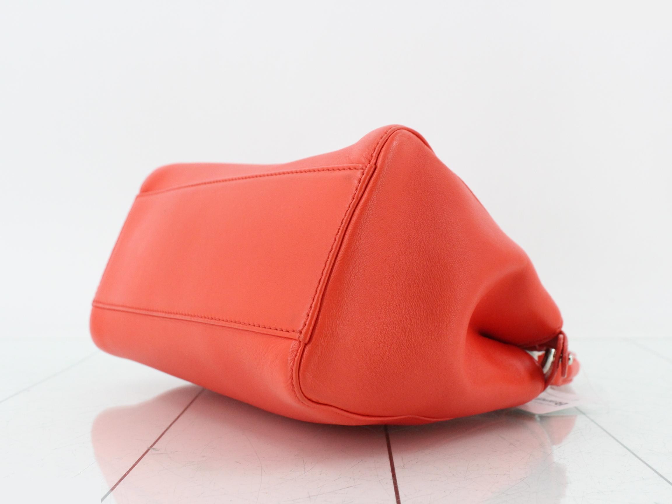 Selleria Peekaboo Leather 2-Way Handbag, Orange, 8BN244 — view 6