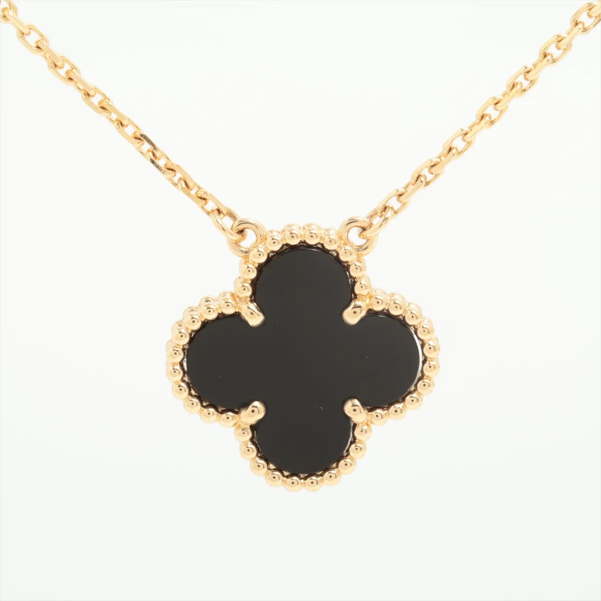 Vintage Alhambra Onyx Necklace 750 (Yellow Gold) 5.2g JE189410