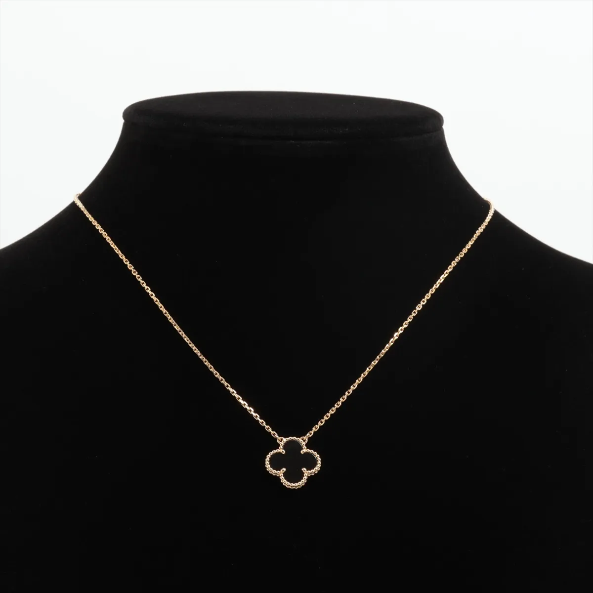 Vintage Alhambra Onyx Necklace 750 (Yellow Gold) 5.2g JE189410 — view 5