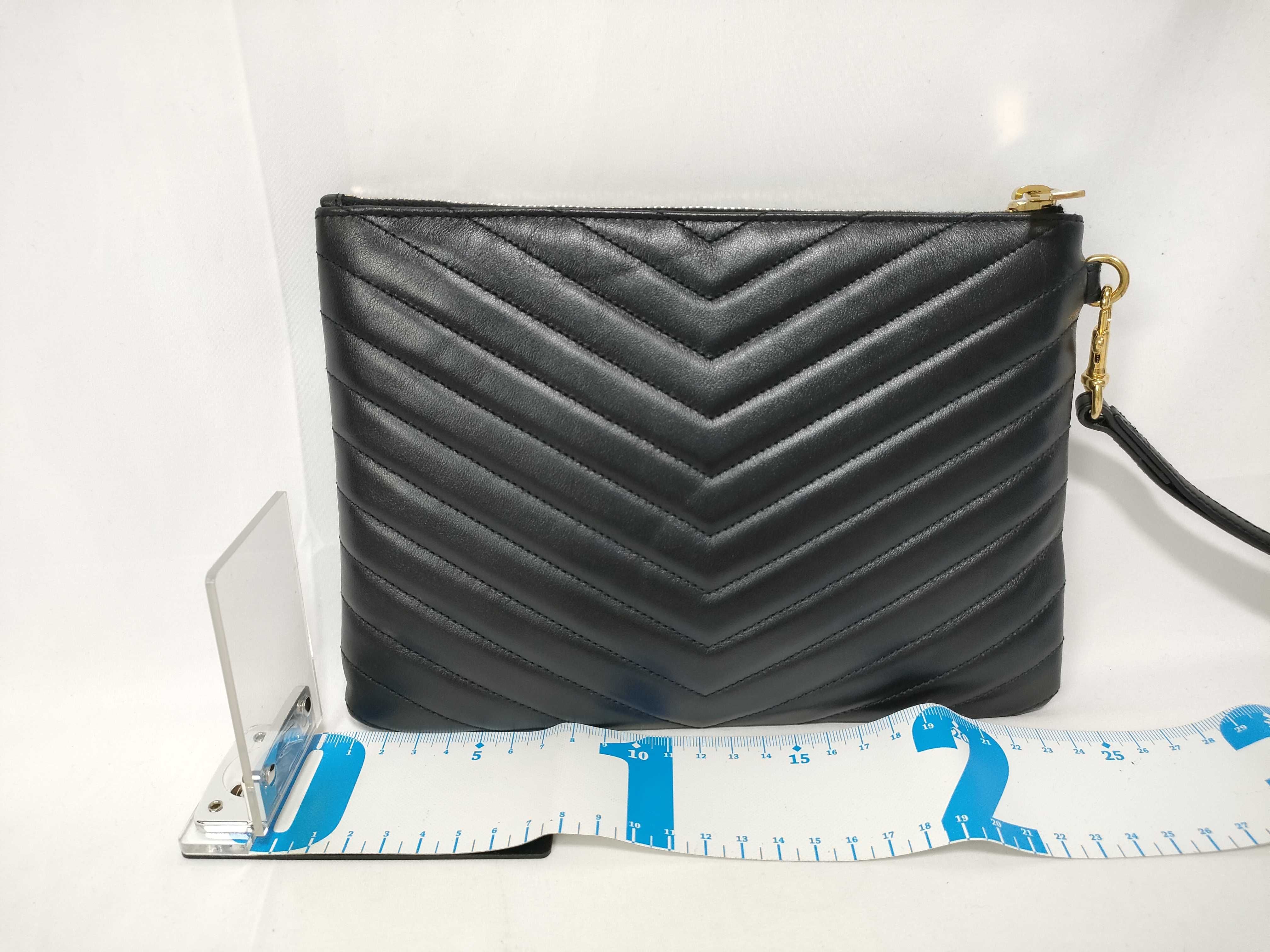 Clutch Bag with YSL Buckle and V-Stitching, Includes Dust Bag and Guarantee Card. — view 2