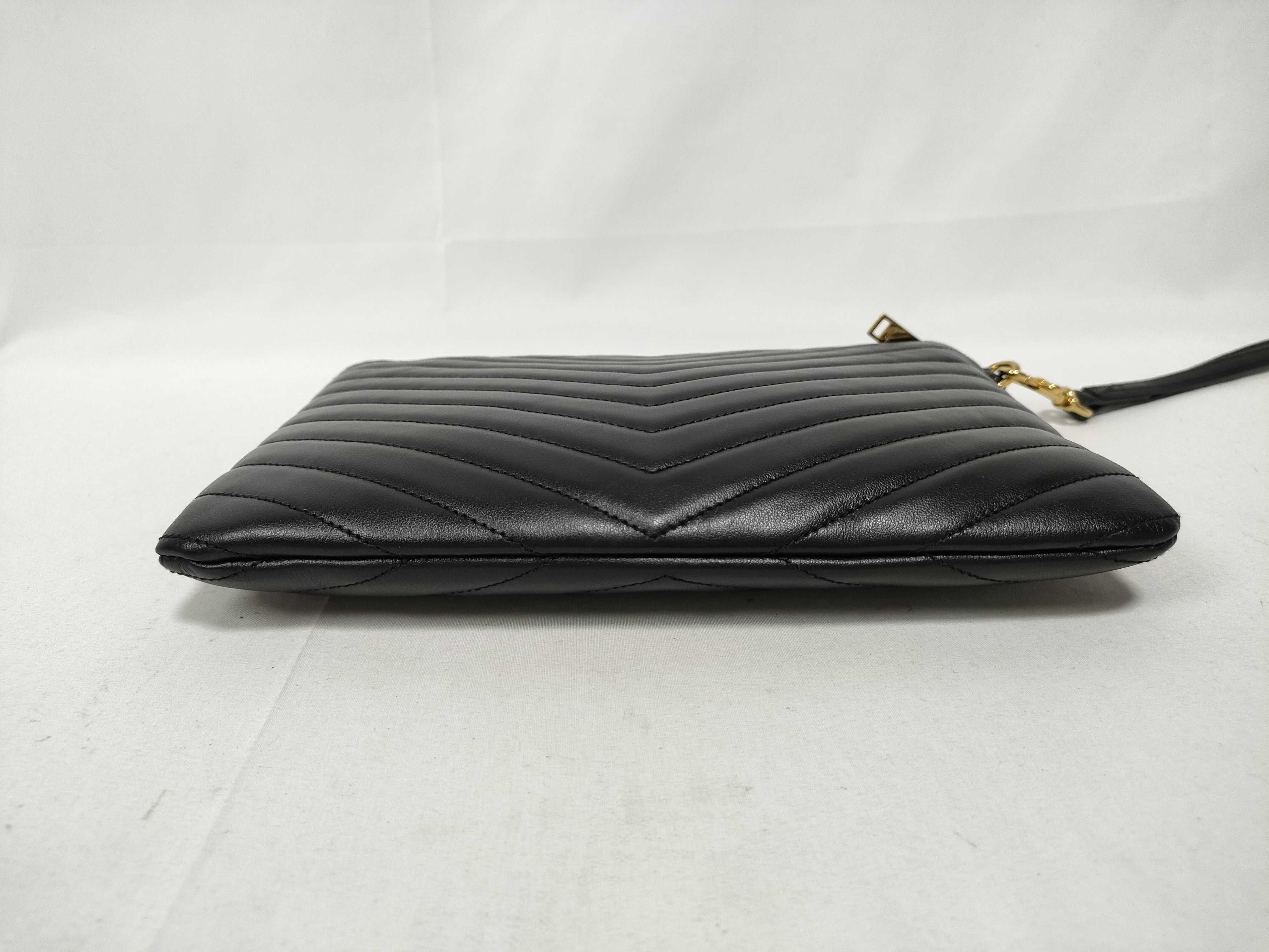 Clutch Bag with YSL Buckle and V-Stitching, Includes Dust Bag and Guarantee Card. — view 3