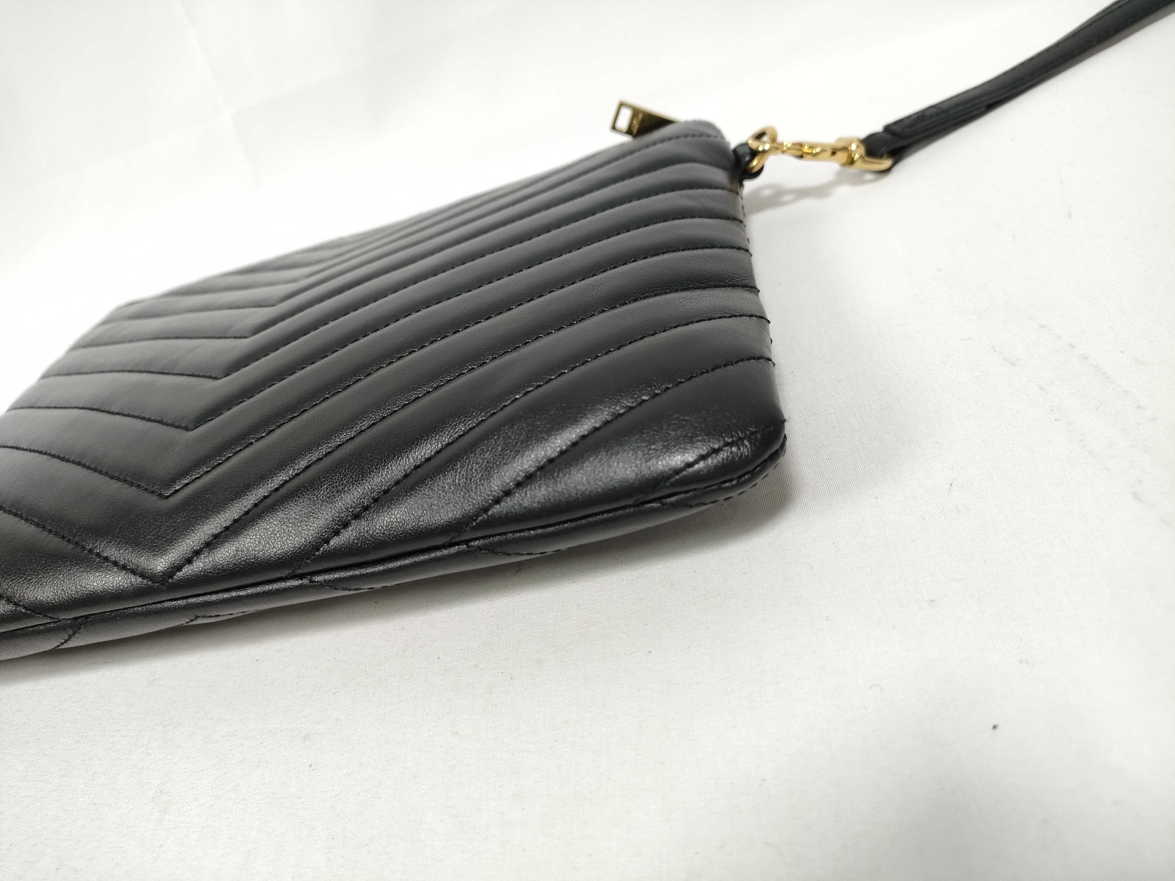 Clutch Bag with YSL Buckle and V-Stitching, Includes Dust Bag and Guarantee Card. — view 4