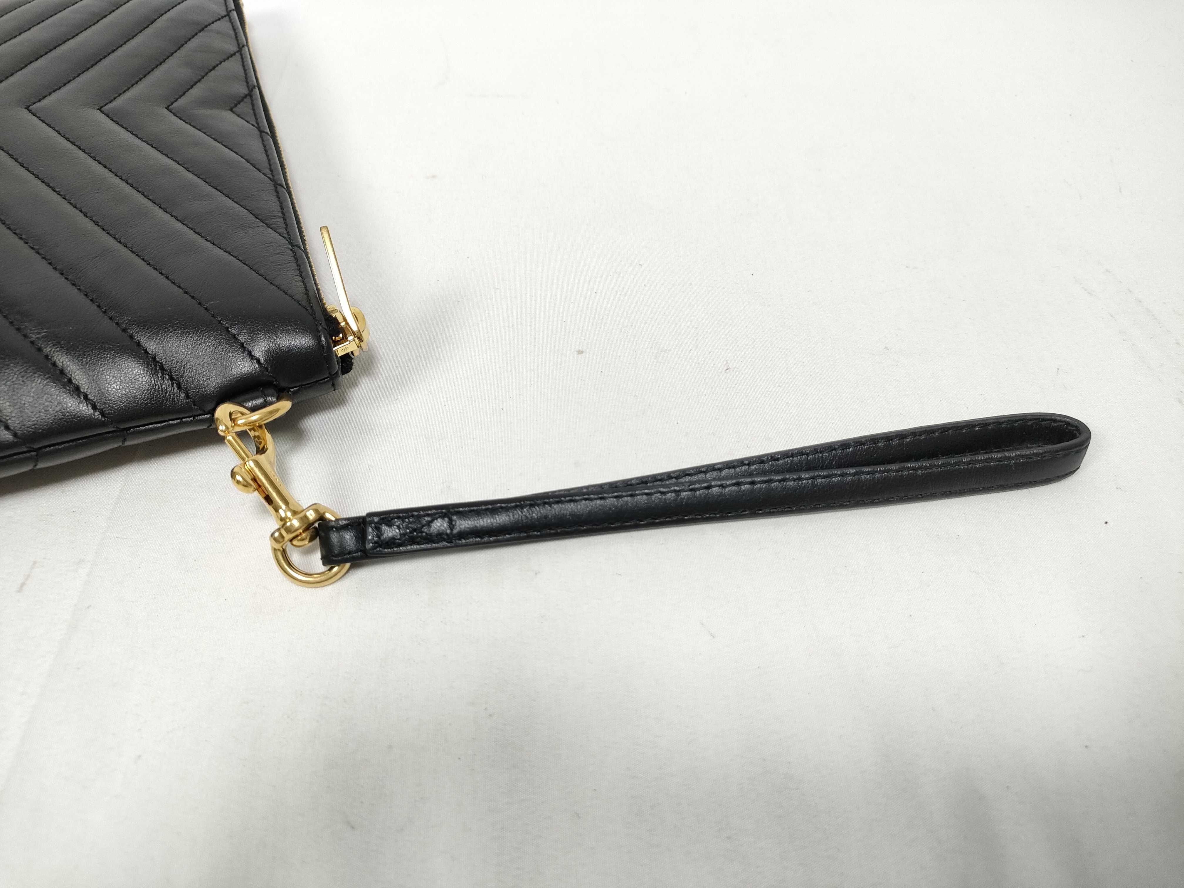 Clutch Bag with YSL Buckle and V-Stitching, Includes Dust Bag and Guarantee Card. — view 7