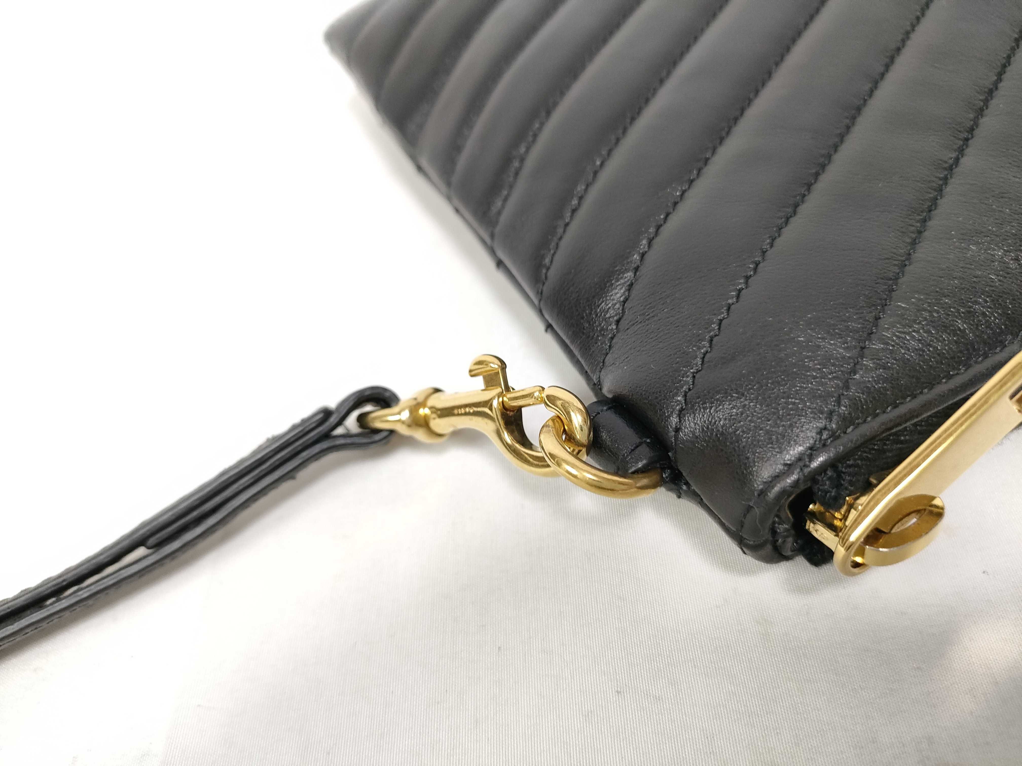 Clutch Bag with YSL Buckle and V-Stitching, Includes Dust Bag and Guarantee Card. — view 8