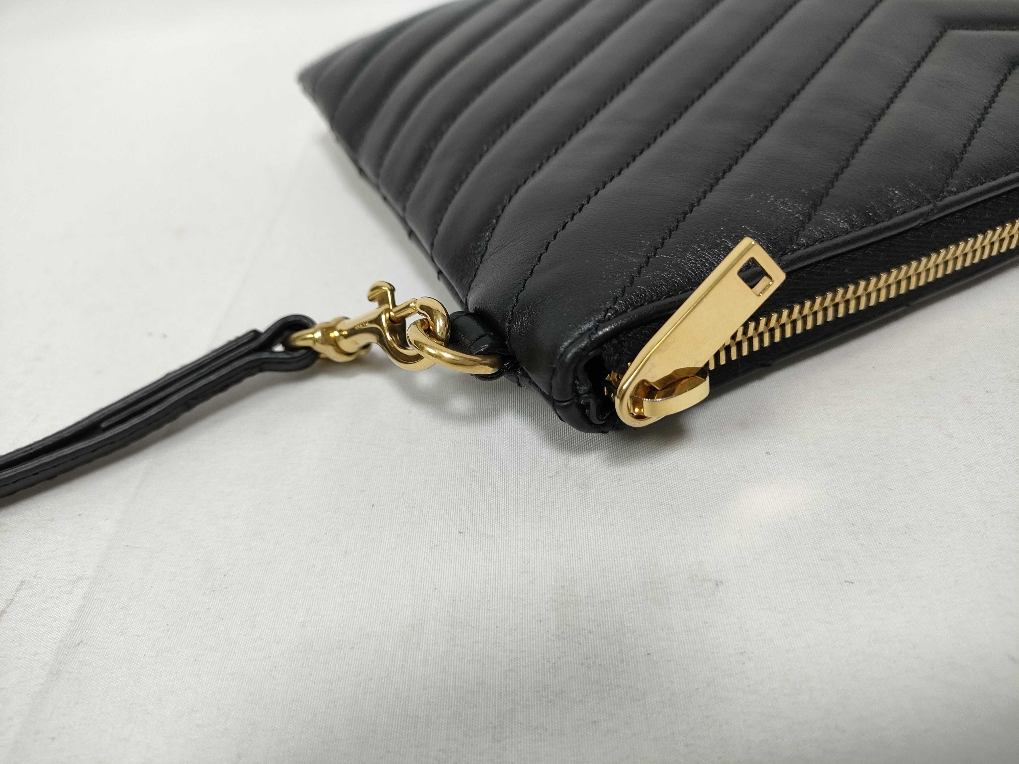 Clutch Bag with YSL Buckle and V-Stitching, Includes Dust Bag and Guarantee Card. — view 9
