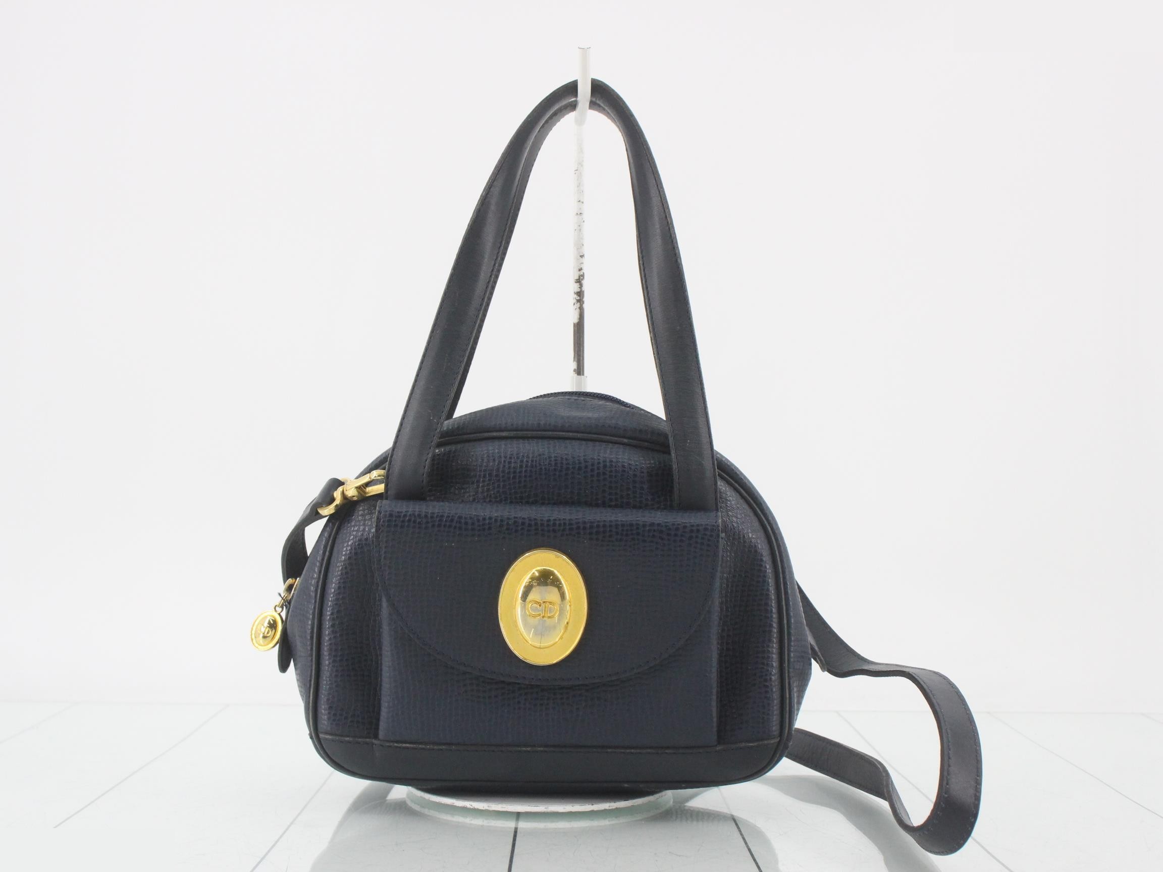 Other lines: Bags - 2-way bag with long strap, leather, navy