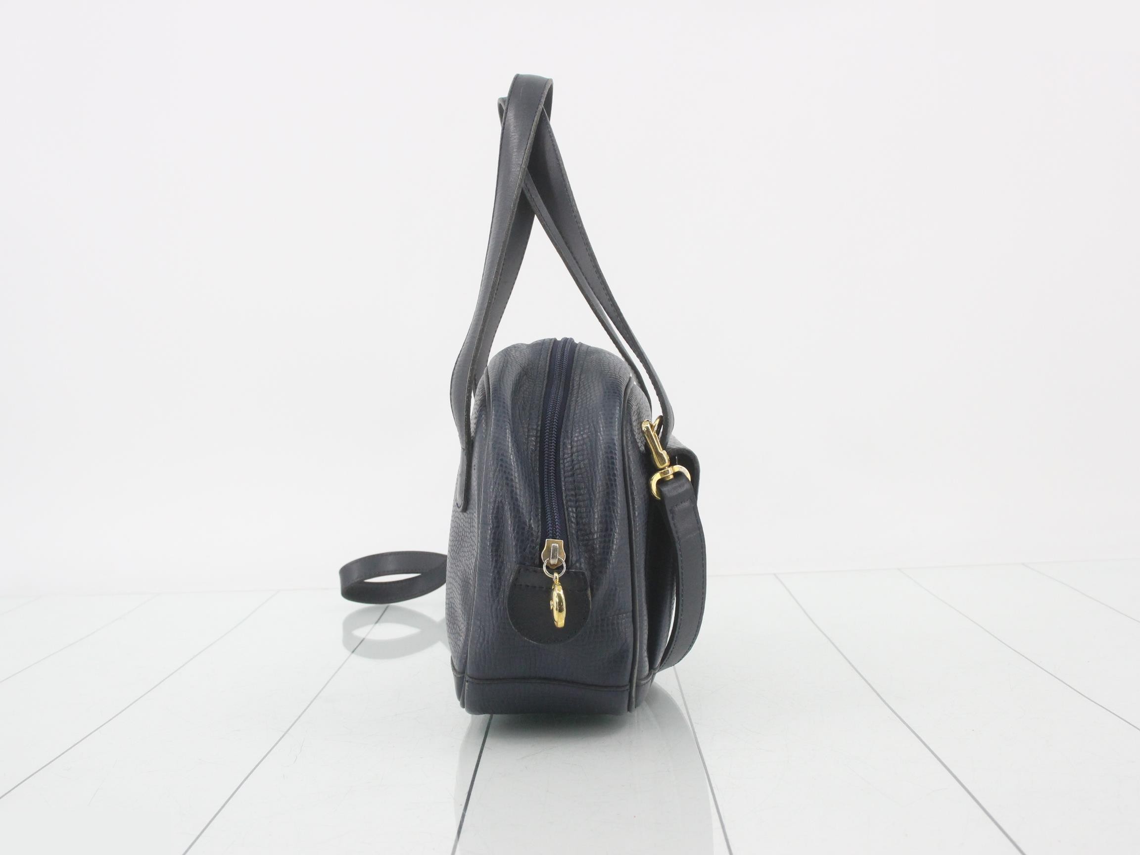 Other lines: Bags - 2-way bag with long strap, leather, navy — view 4