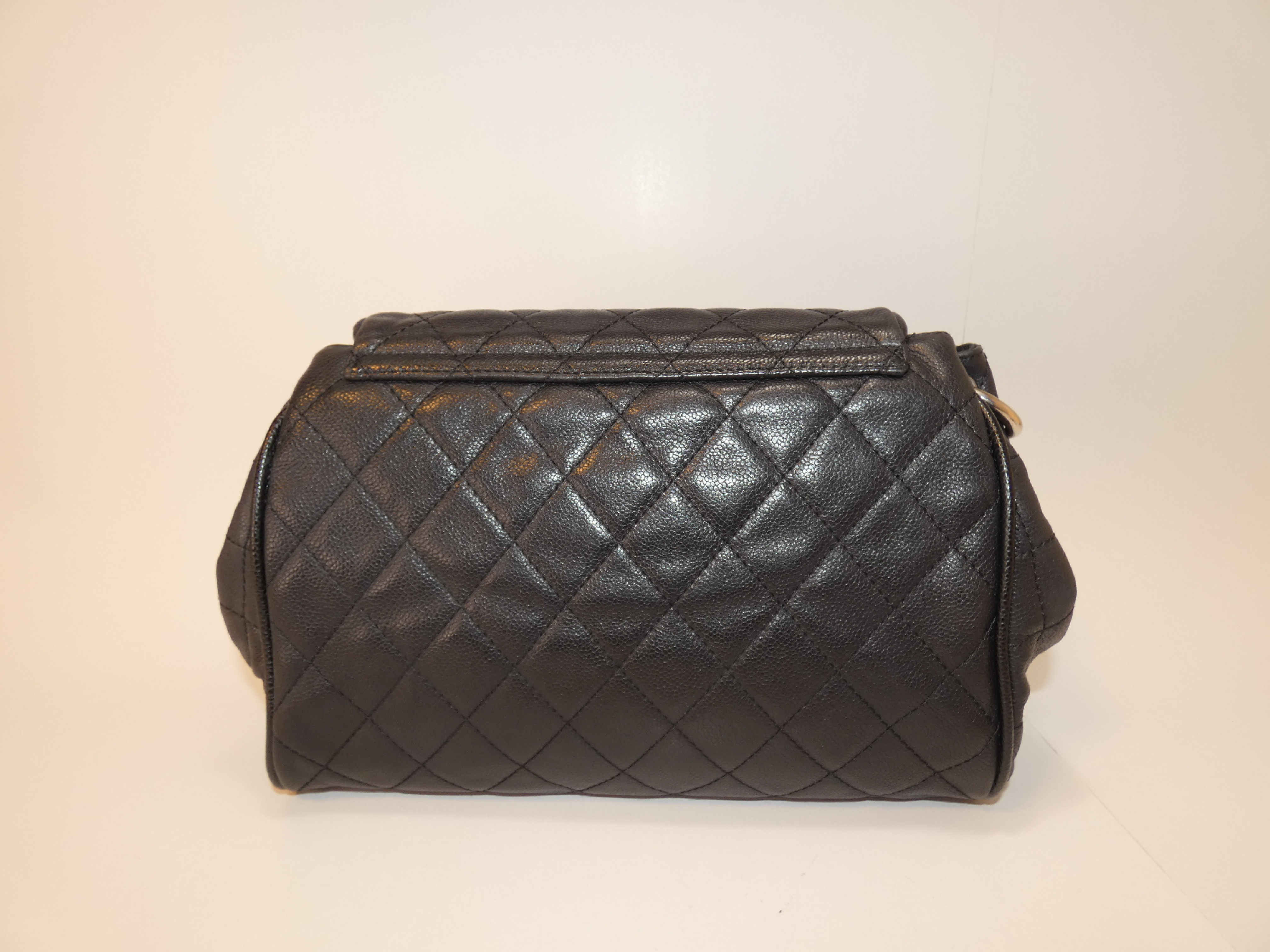 Large Coco Caviar Skin Black Chain Shoulder Bag — view 2