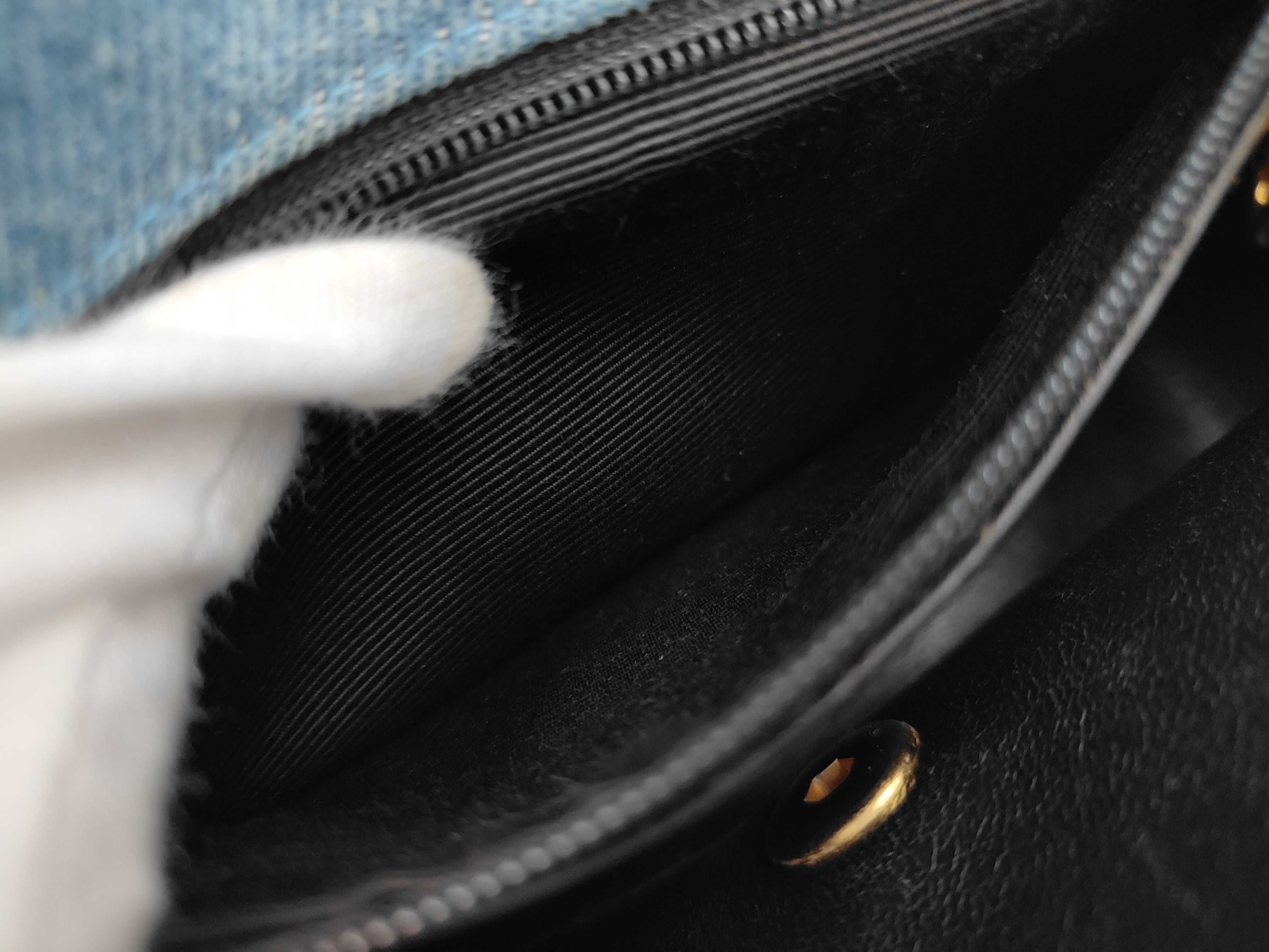 Mini Matelasse 17 Denim Chain Shoulder Bag with Gold Hardware (Series 1) — view 11
