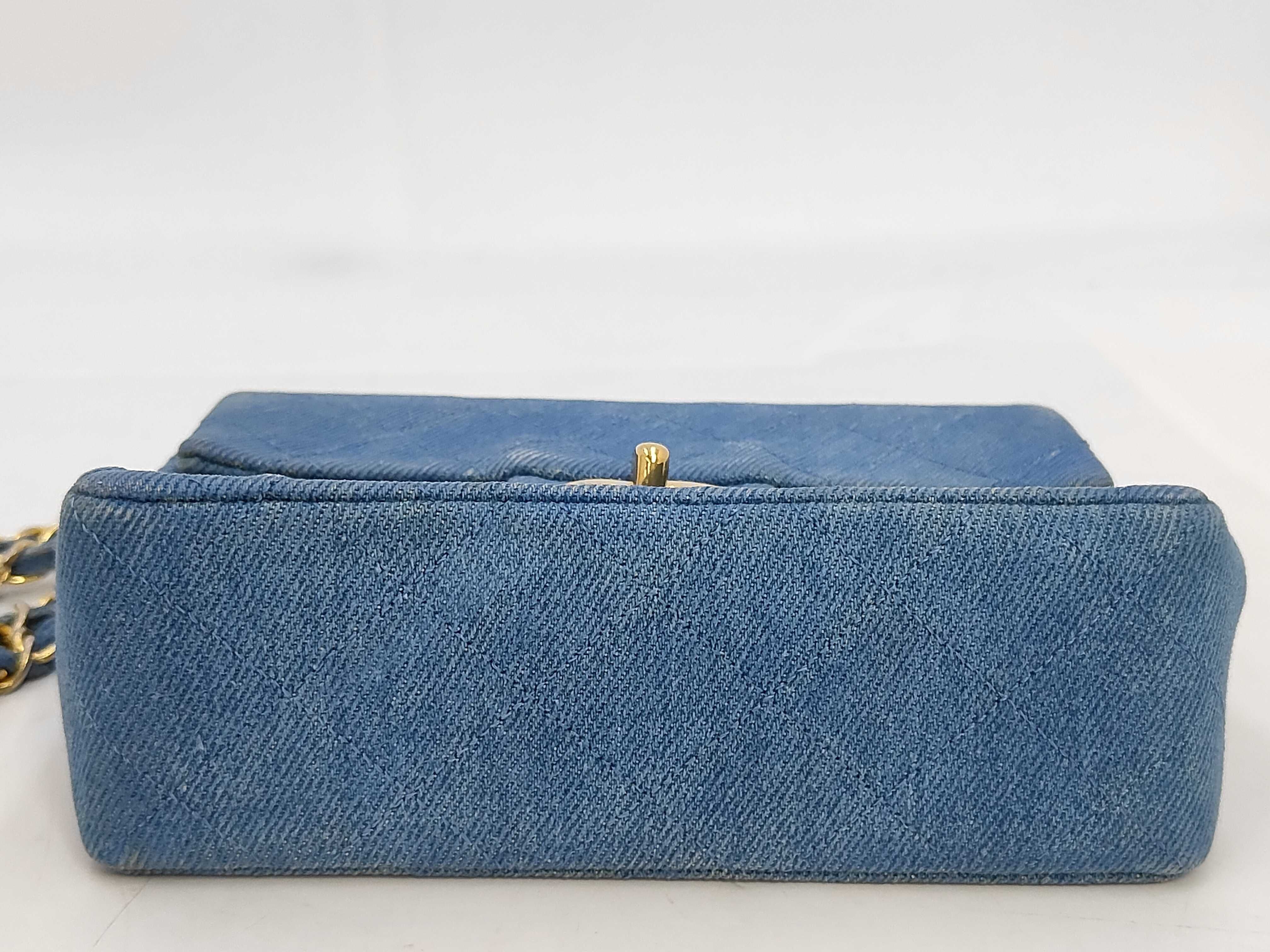 Mini Matelasse 17 Denim Chain Shoulder Bag with Gold Hardware (Series 1) — view 4