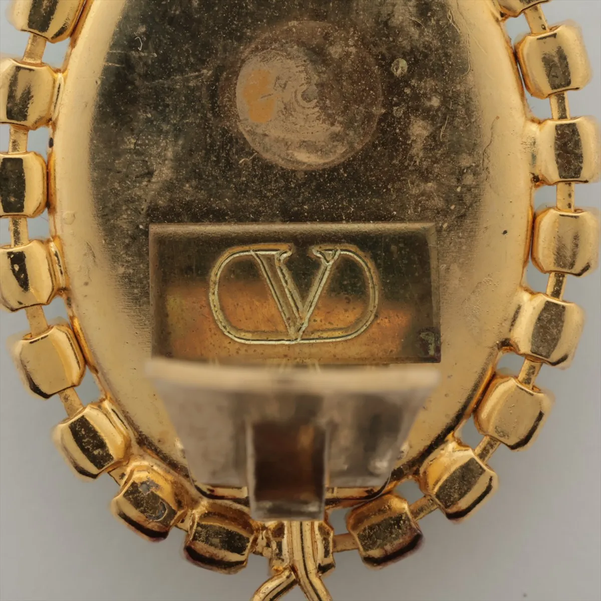 earrings (for both ears), resin x rhinestones, brown x green. Shows signs of wear, — view 5