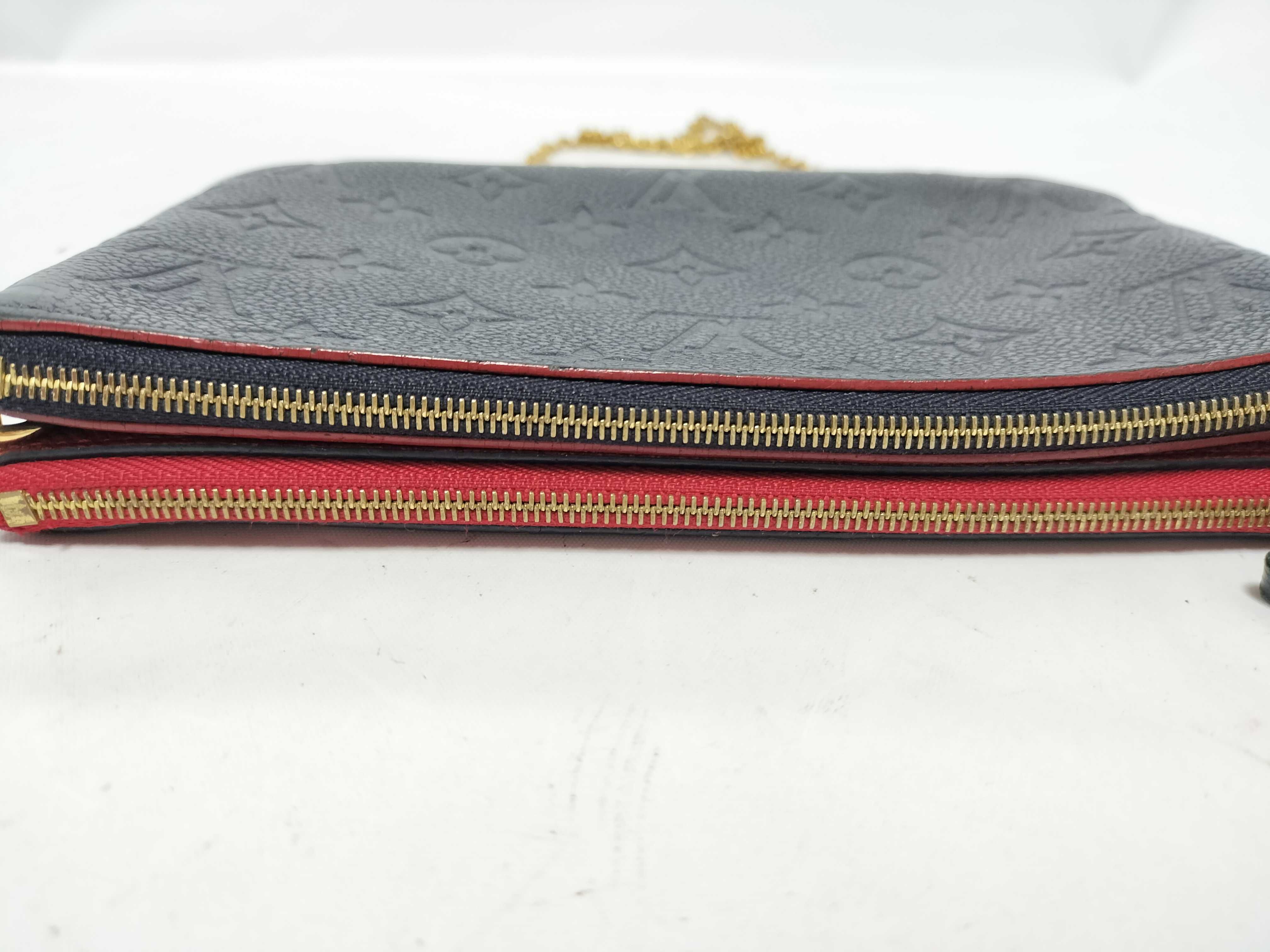 Monogram Empreinte Pochette Double Zip M63916 GI1159 Navy x Red RFID detected shoulder bag — view 3