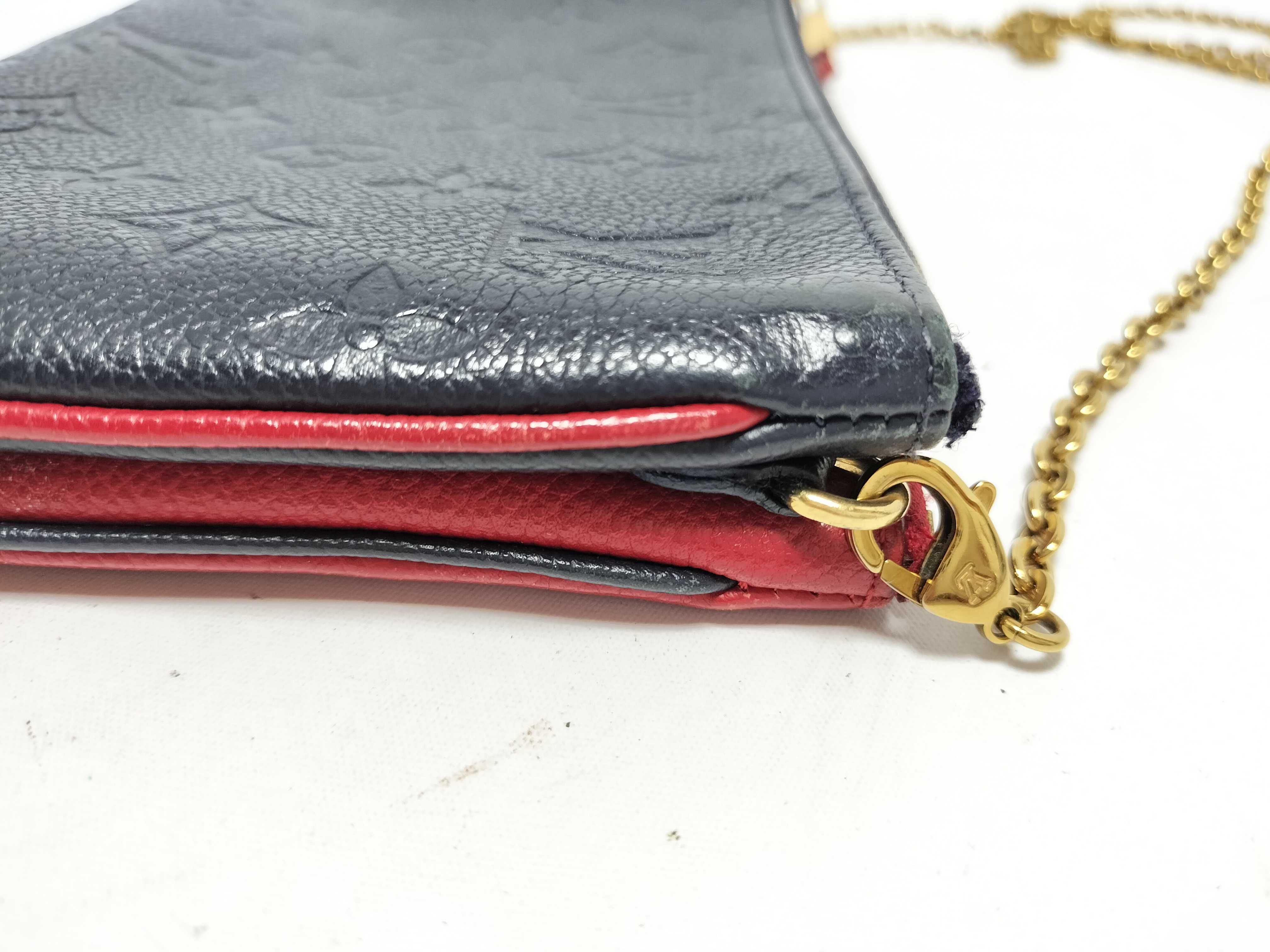 Monogram Empreinte Pochette Double Zip M63916 GI1159 Navy x Red RFID detected shoulder bag — view 7