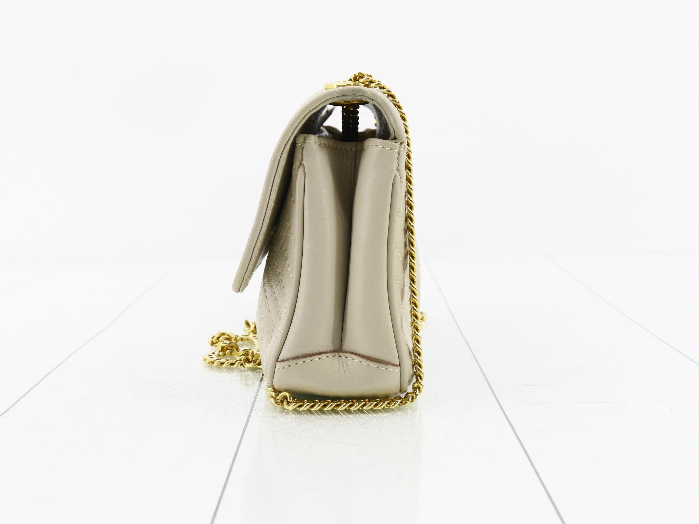 Triomphe Leather Chain Quilted Shoulder Bag — view 3