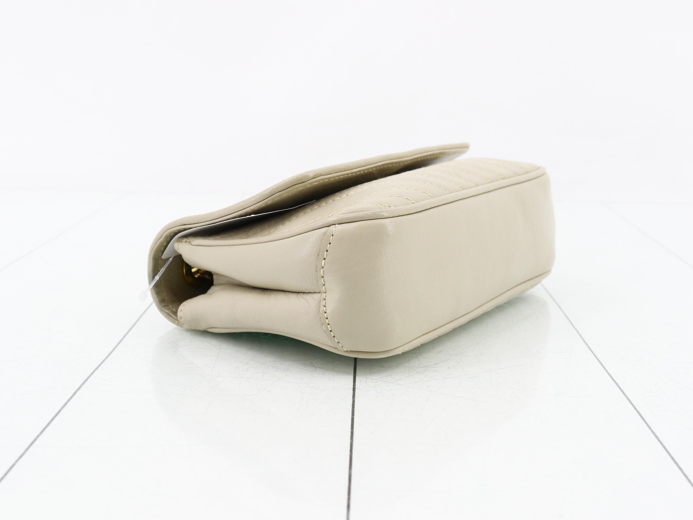 Triomphe Leather Chain Quilted Shoulder Bag — view 5