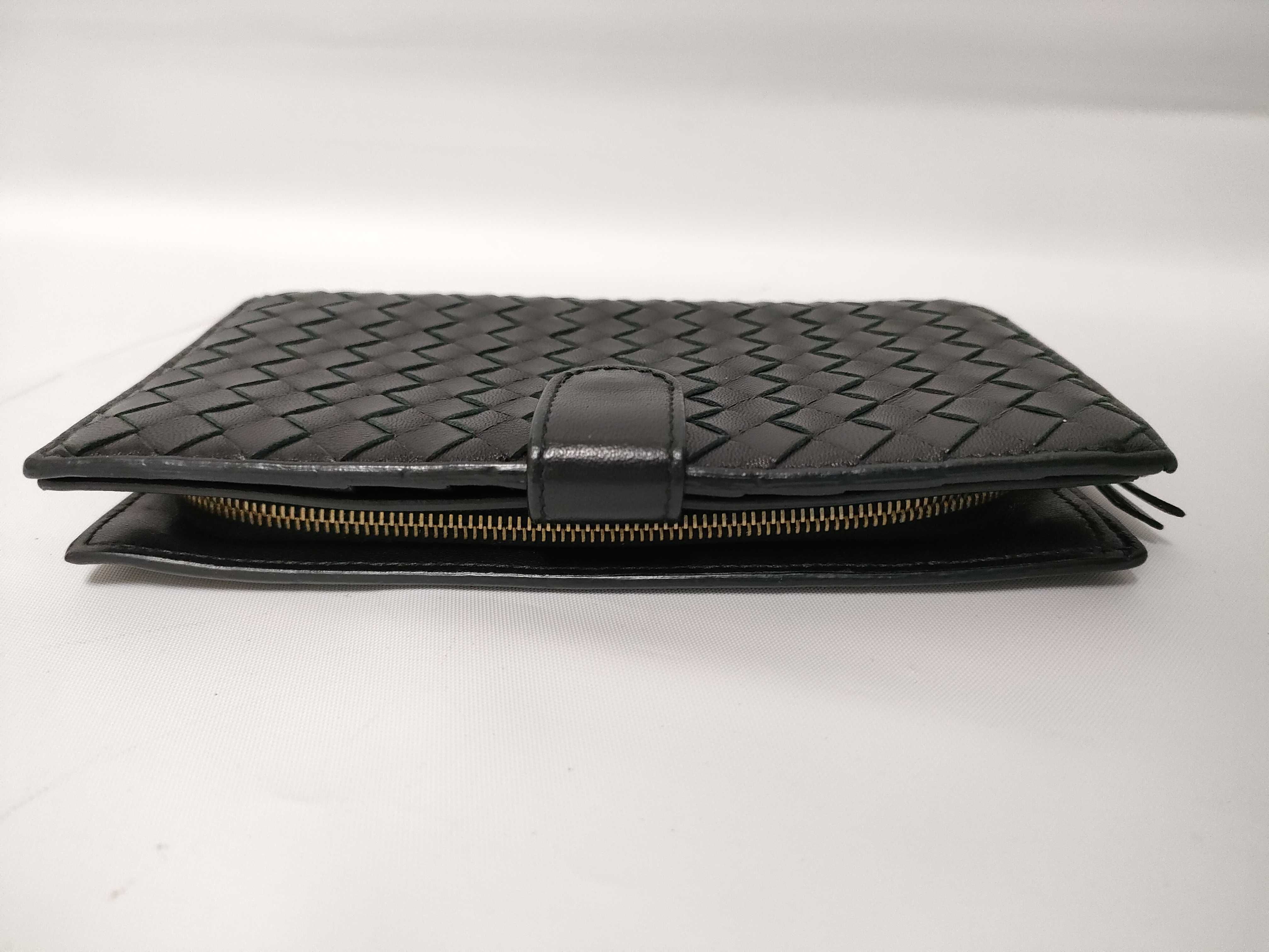 Intrecciato Long Flap Wallet Leather Black — view 11