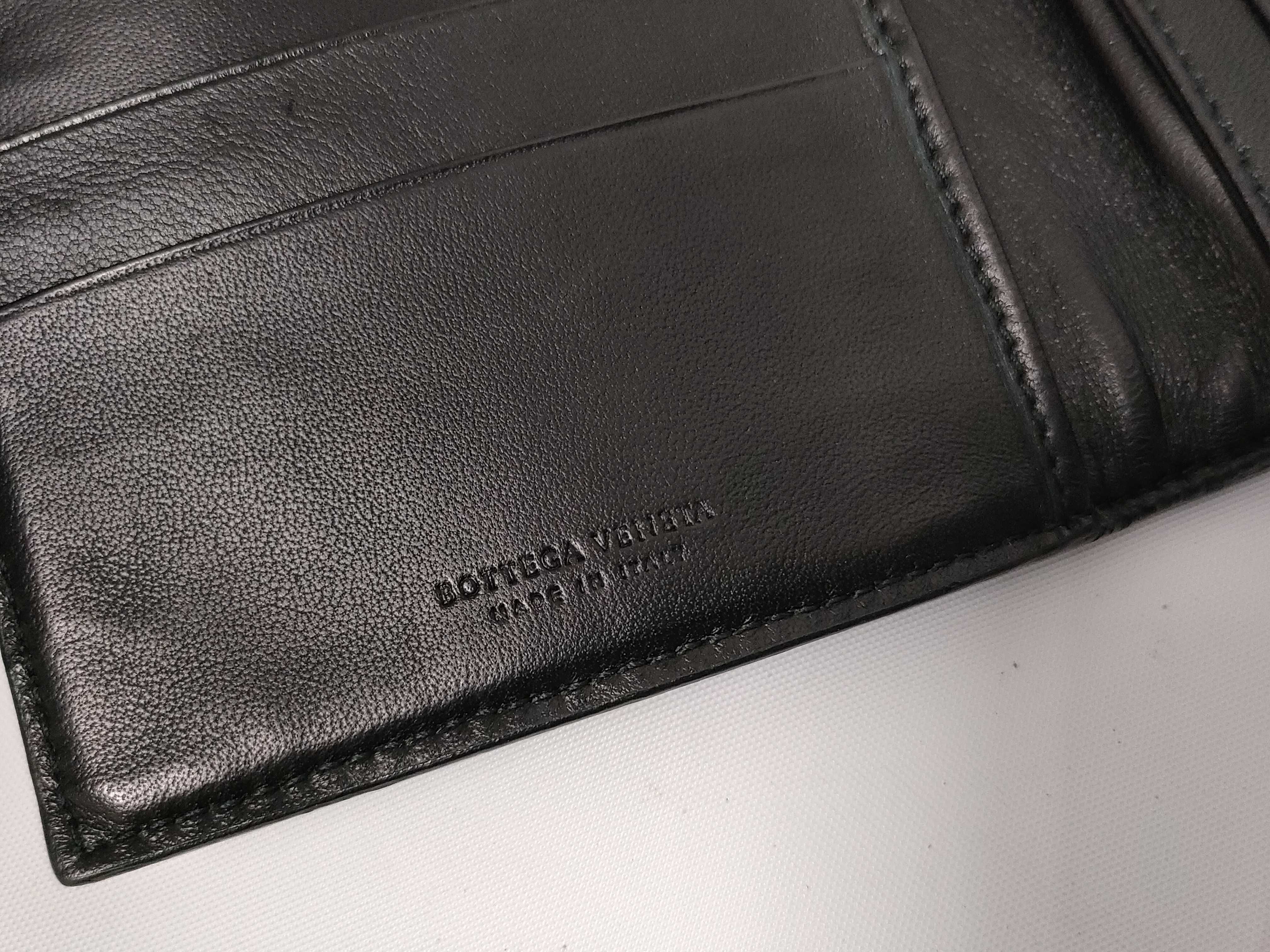 Intrecciato Long Flap Wallet Leather Black — view 5