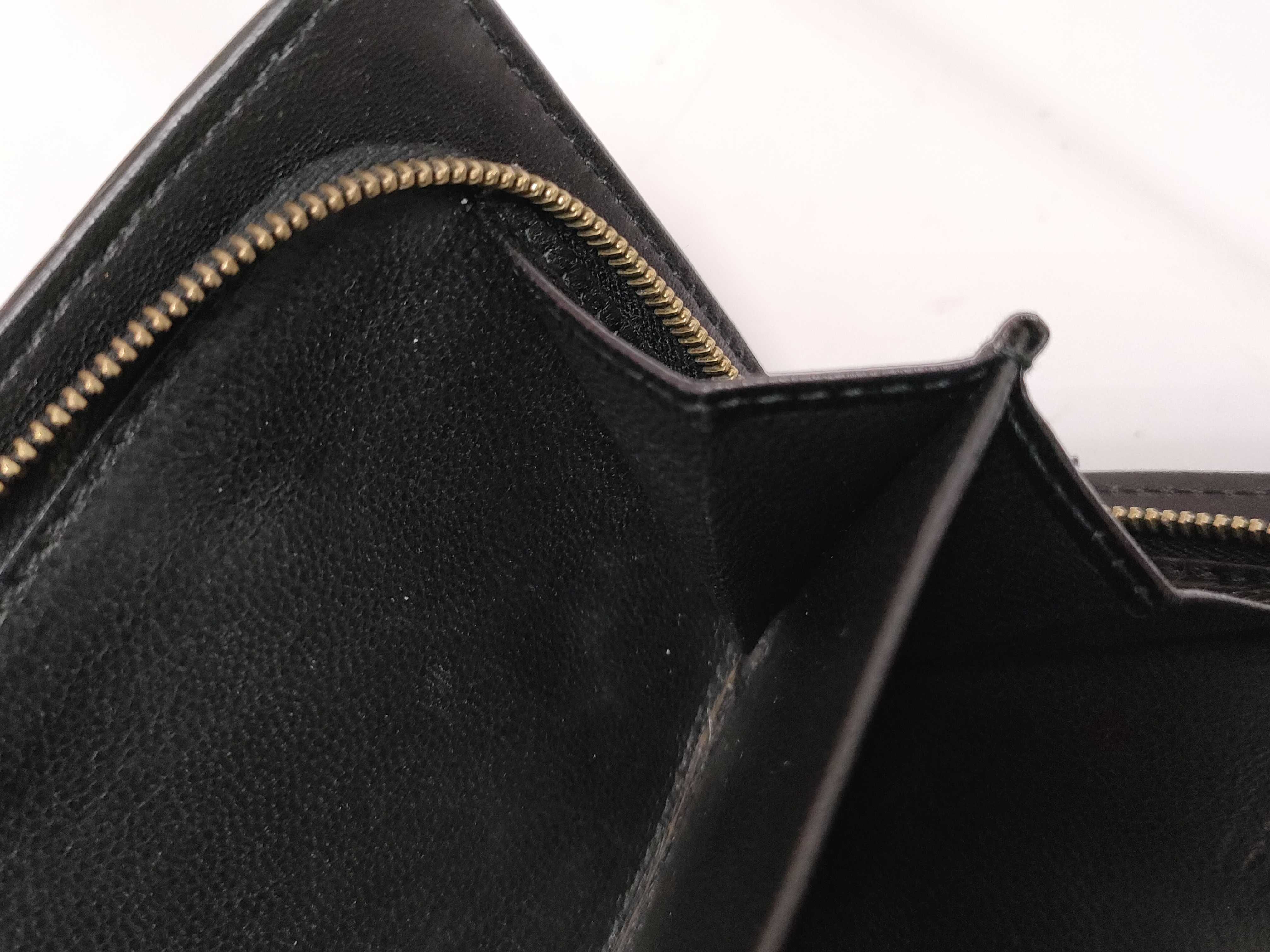 Intrecciato Long Flap Wallet Leather Black — view 8