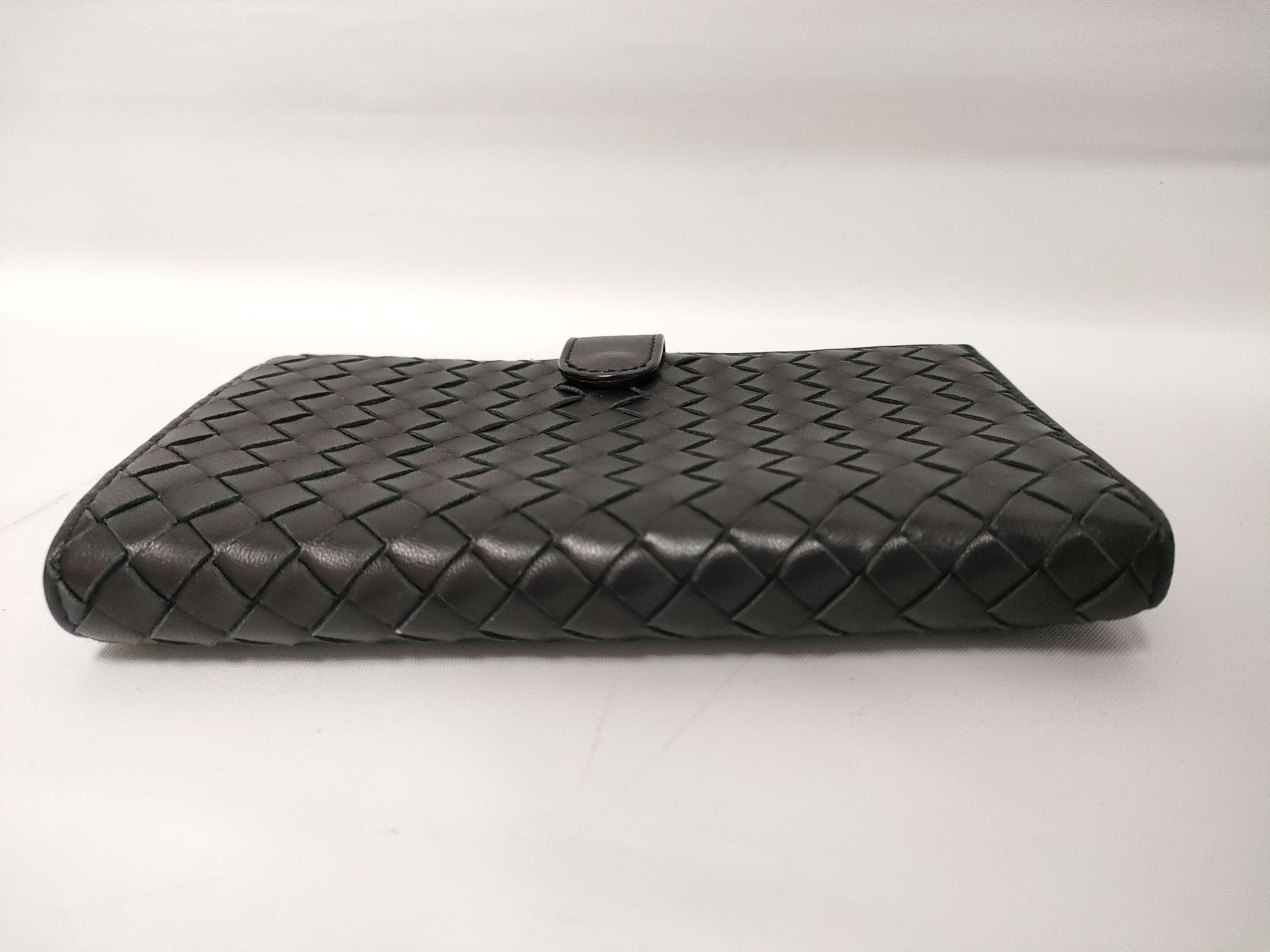 Intrecciato Long Flap Wallet Leather Black — view 9