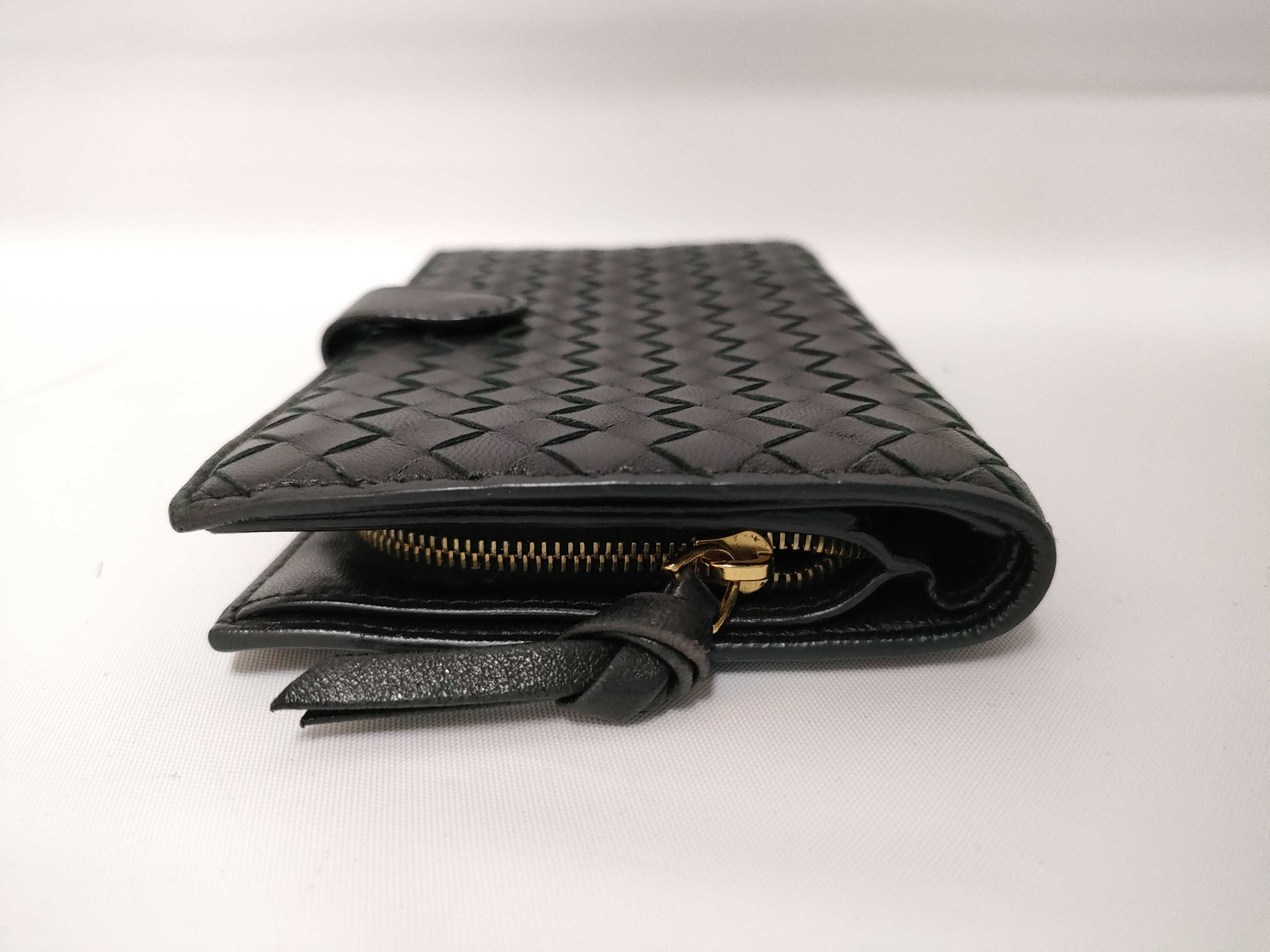 Intrecciato Long Flap Wallet Leather Black — view 10