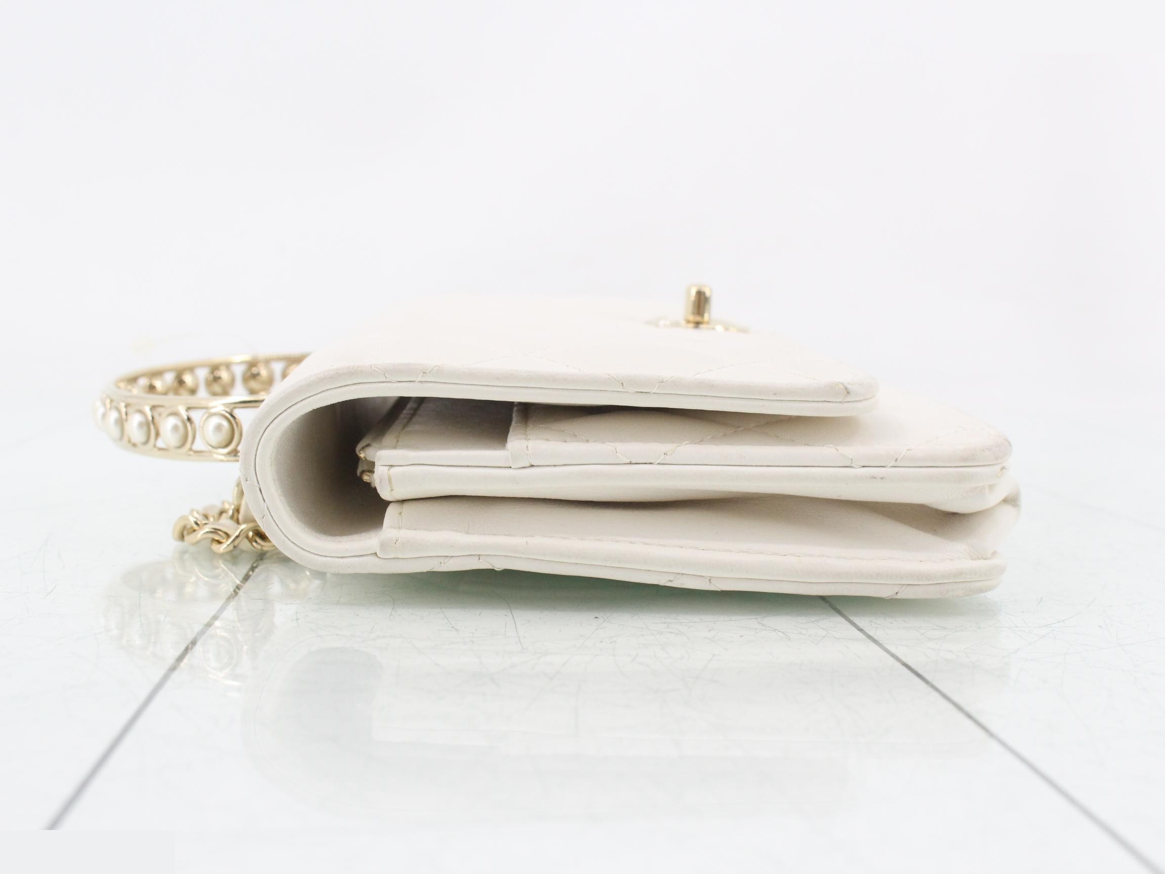Matelassé Lambskin 2-Way Top Handle Bag with Pearl Random Plate — view 4