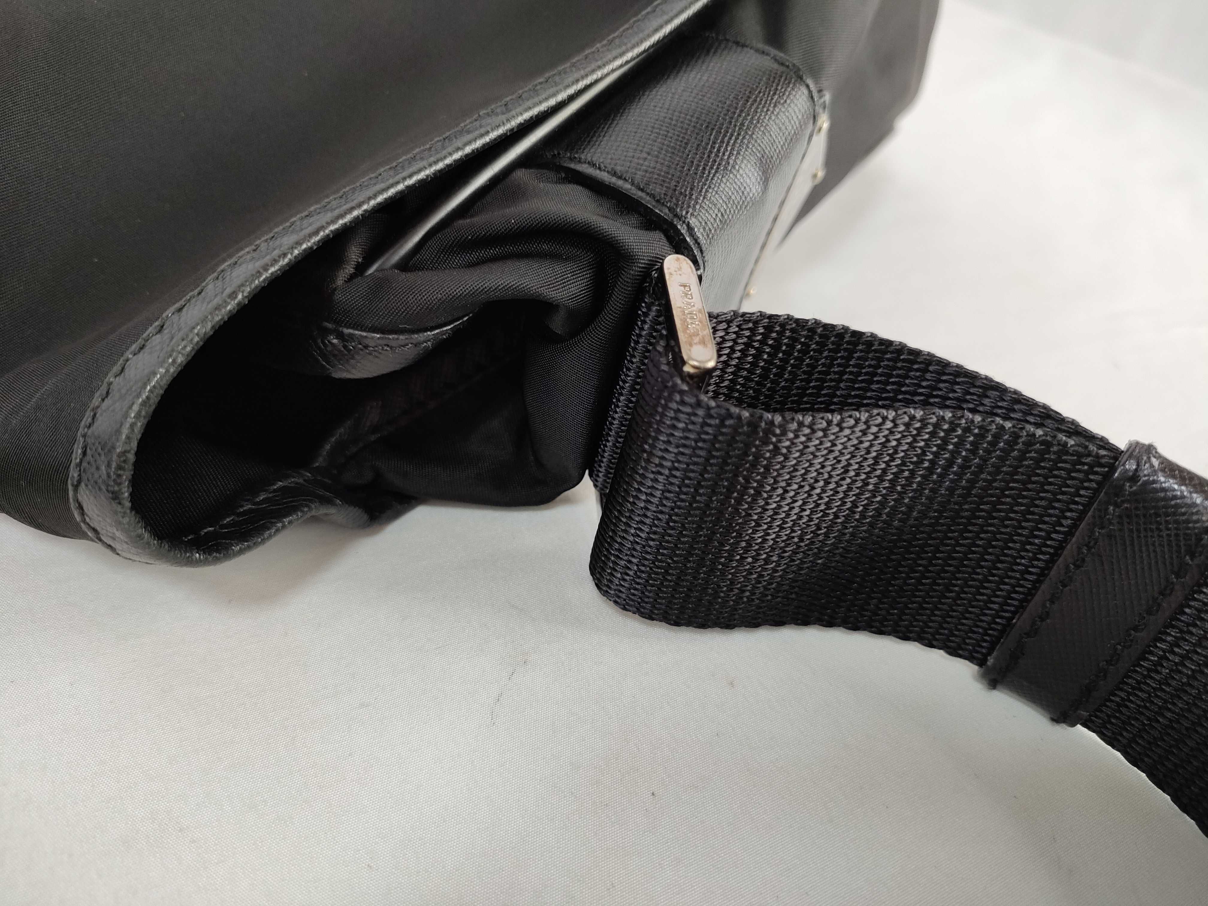 Nylon Messenger Bag, Black Shoulder Bag — view 5