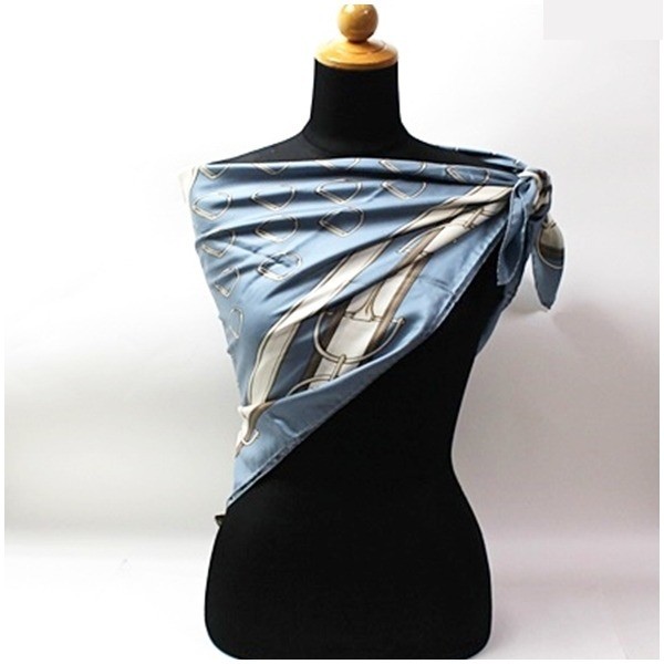 silk scarf, horse pattern, with tag. — view 2