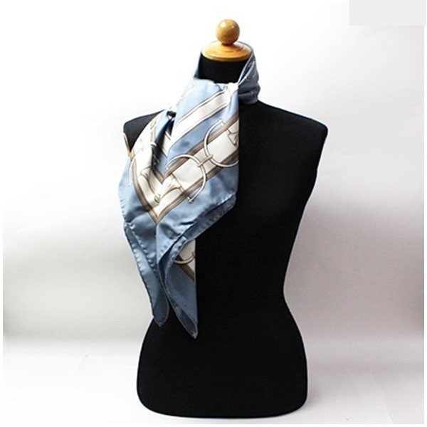 silk scarf, horse pattern, with tag. — view 3